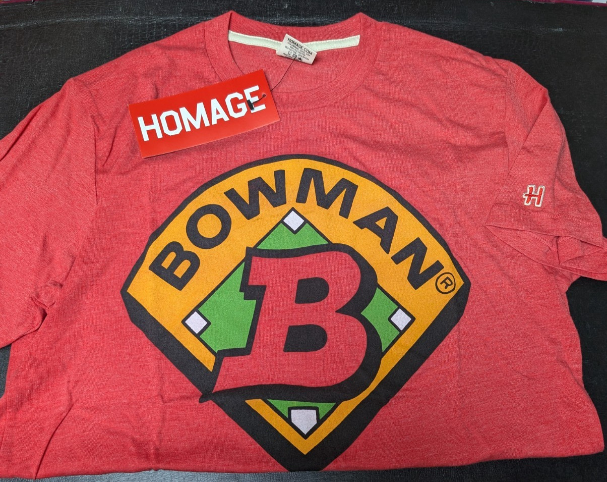 Topps X Homage Bowman Logo Baseball Style T Shirt Sizes S – XXXL New W/ tags