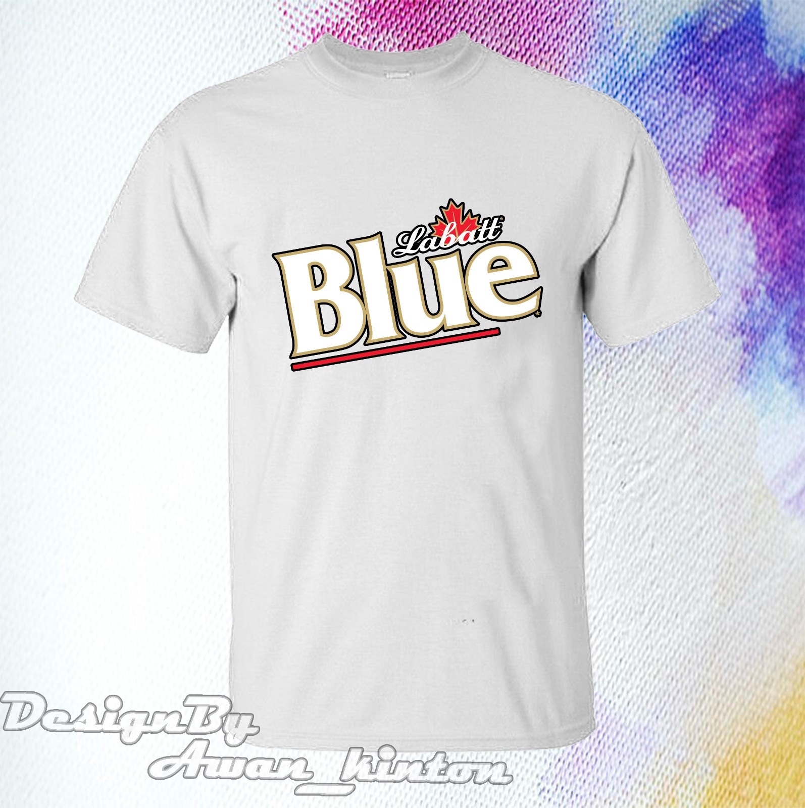 Clothing LABATT BLUE LIGHT Funny Logo TSHIRT Cotton Made In USA