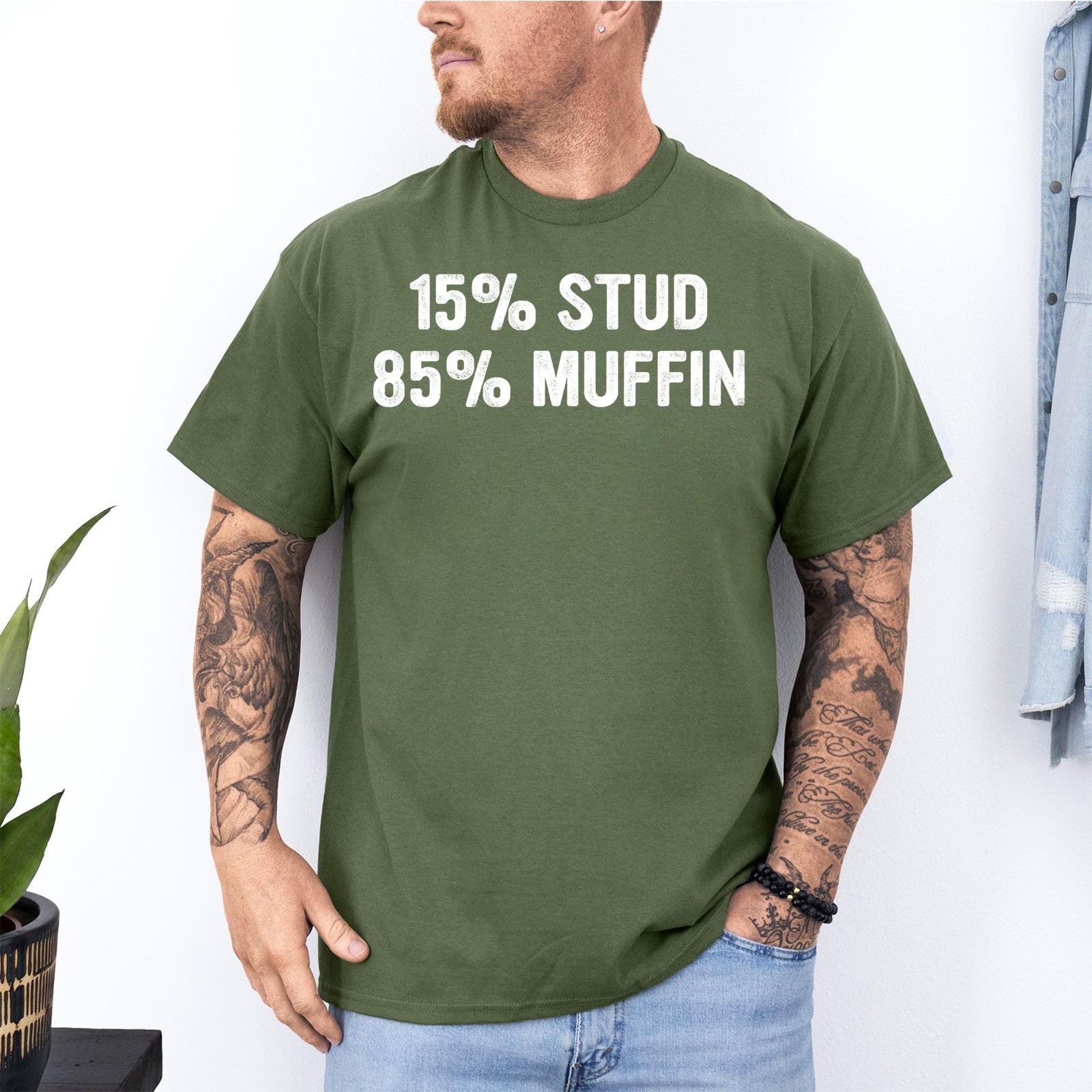 15% Stud 85% Muffin Funny Quote Design Unisex T-Shirt