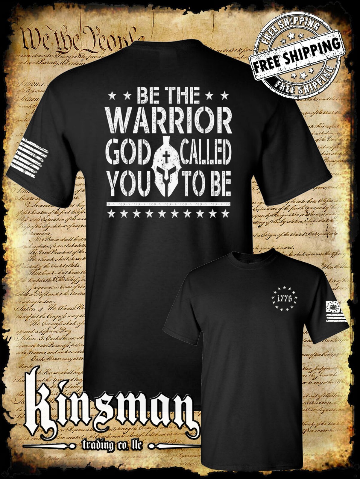 Be The Warrior God Called You To Be 2-Sided T-Shirt 2nd Amendment USA Military