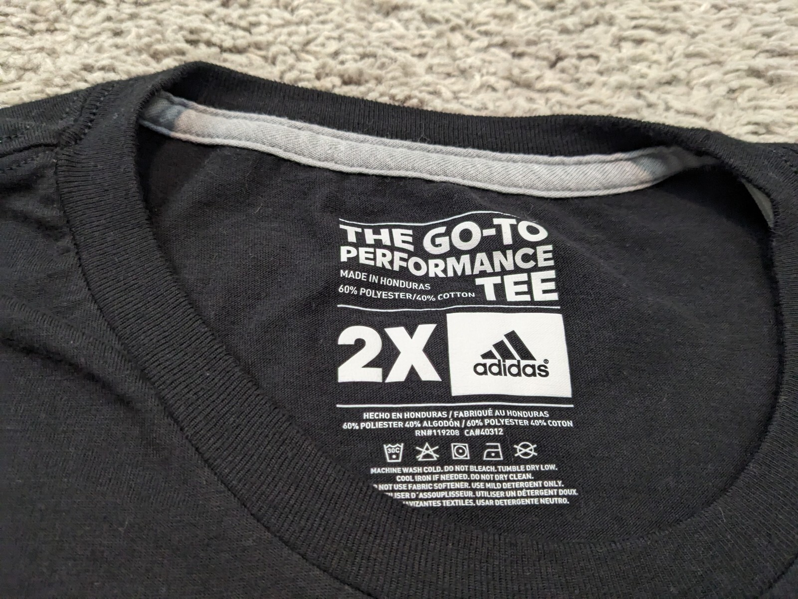 Adidas T Shirt Mens 2X USA Tee Black Red White Blue Patriotic Flag Climalite