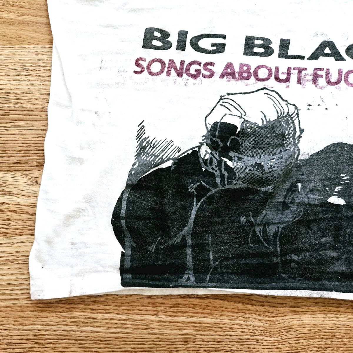 Vintage 80s Big Black Songs About F*cking Punk T Shirt Steve Albini Test Print L
