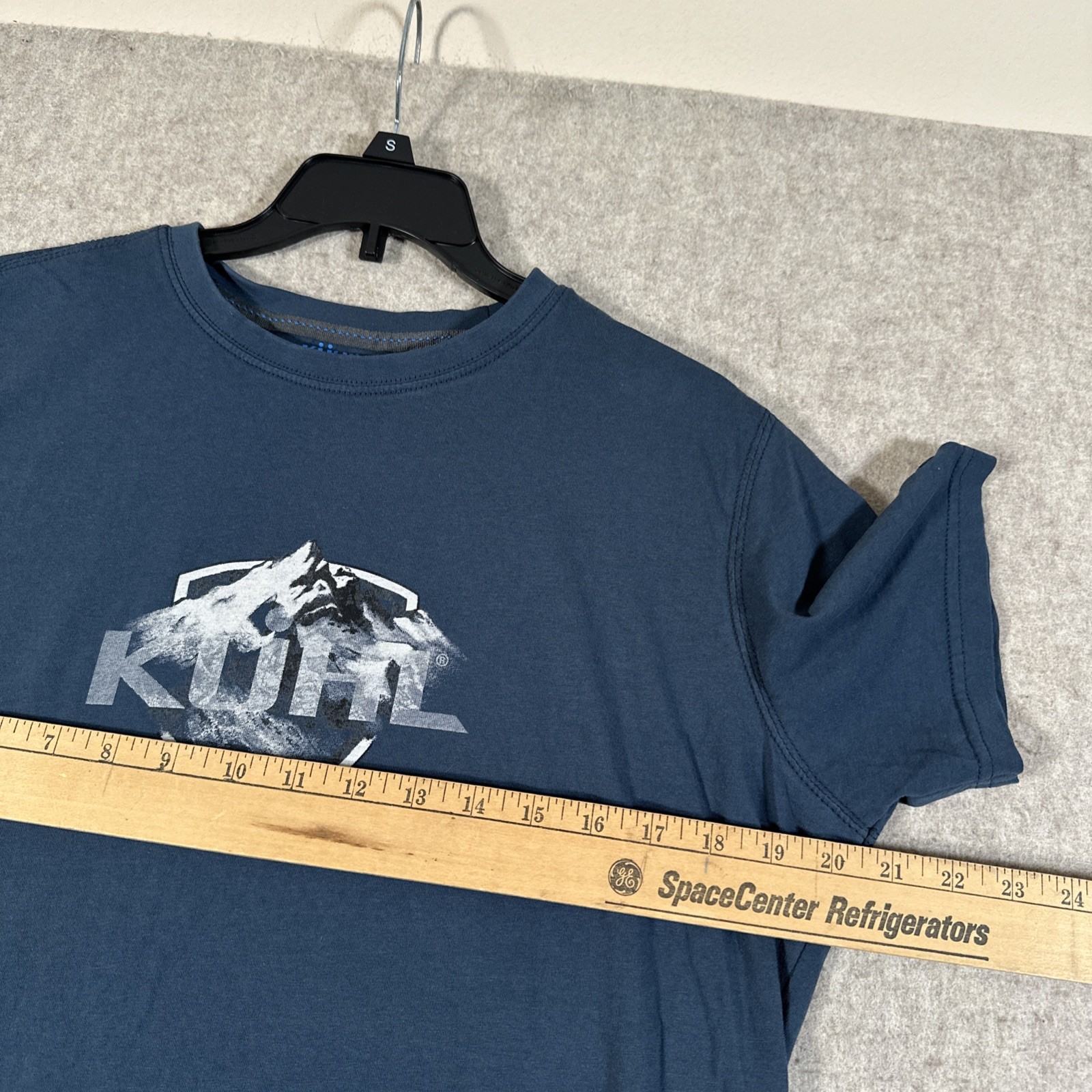 Kuhl Mens Shirt Medium Organic Cotton Blue Graphic Tee Wildfibre