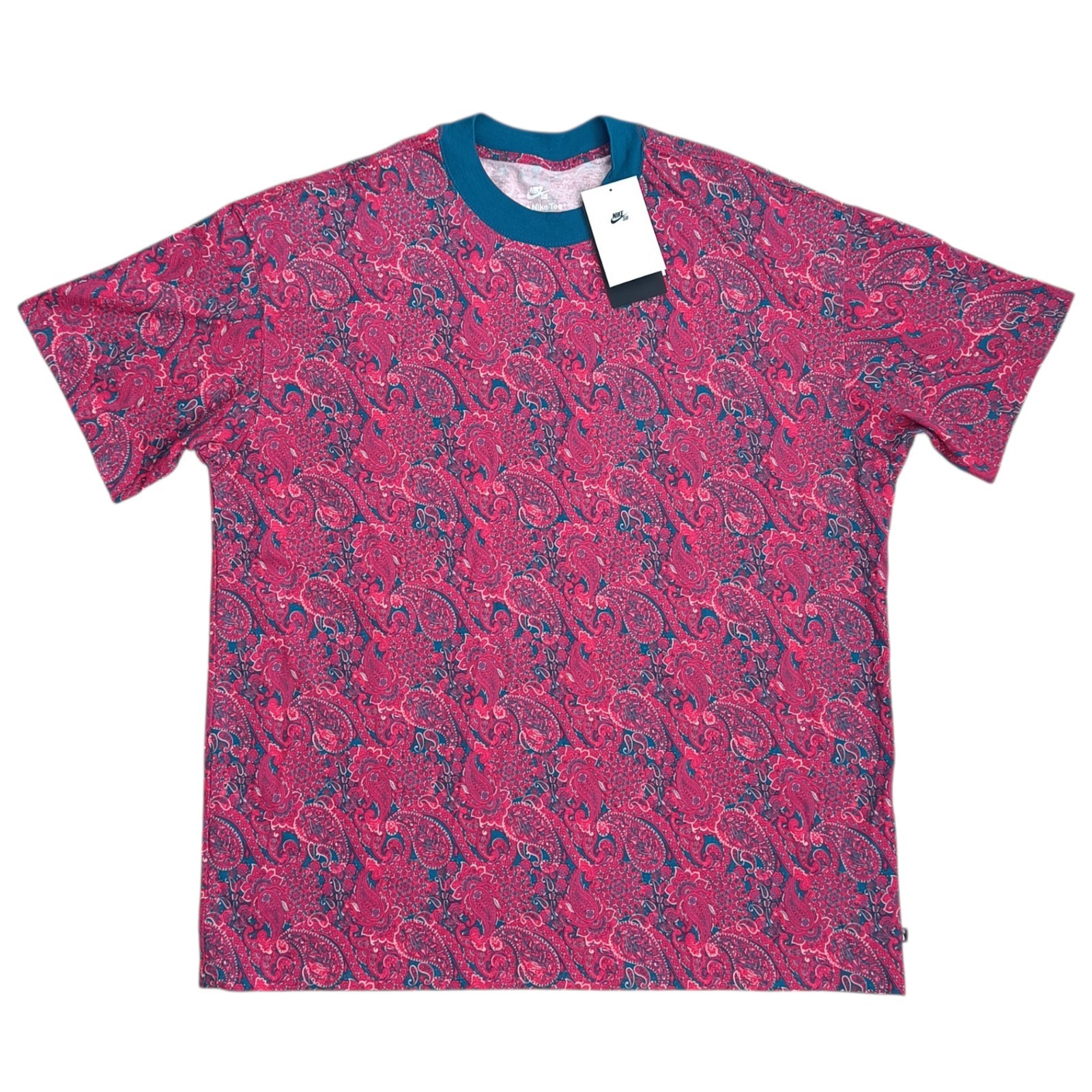 Nike SB Skate T-Shirt Paisley Mystic Hibiscus Mens XL Loose Fit