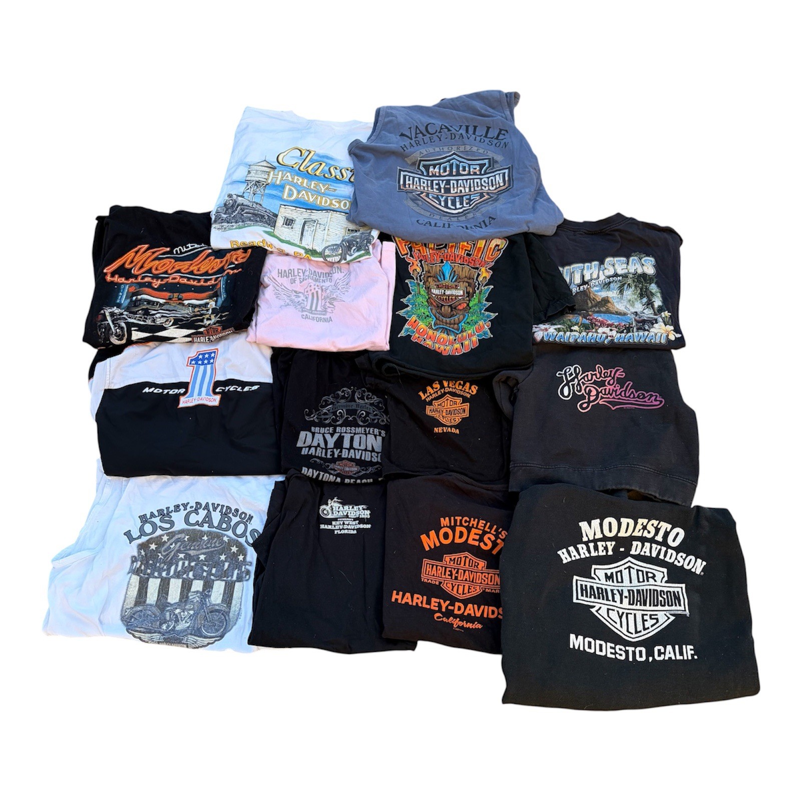 Vintage/Modern Harley Davidson T-Shirt/Sweatshirt/Jeans 21 Piece Bundle Lot