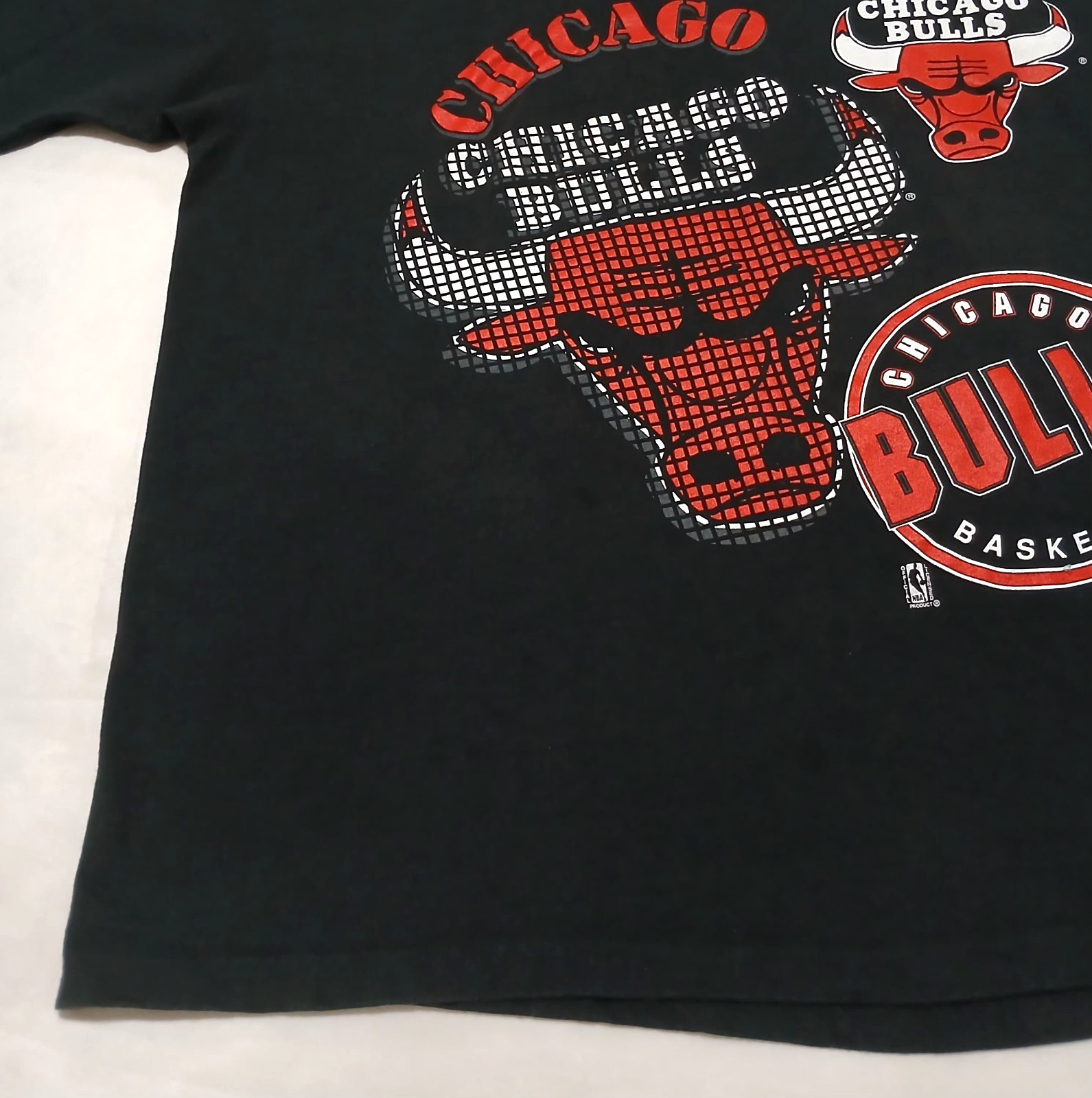 Vintage Chicago Bulls T-Shirt XL Team Rated Boxy Fit Grid Single Stitched 1991