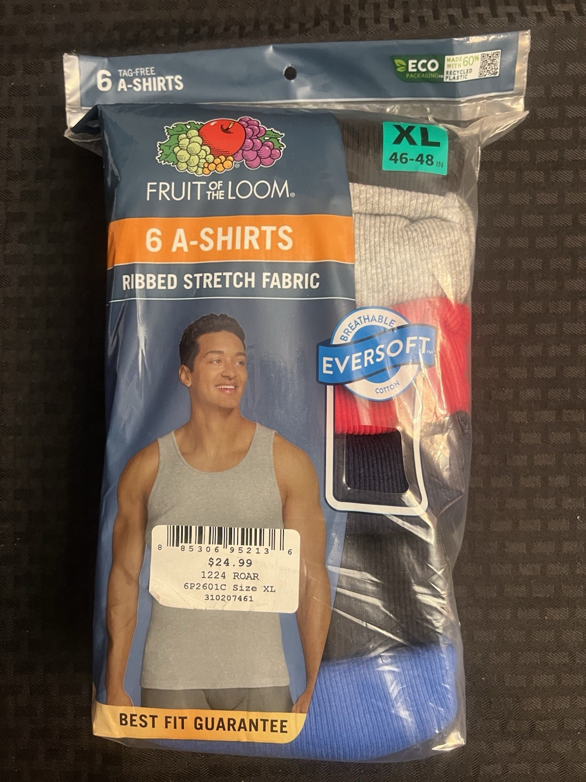 Fruit Of The Loom 6 Pack Of A-Shirt Tanks – Large