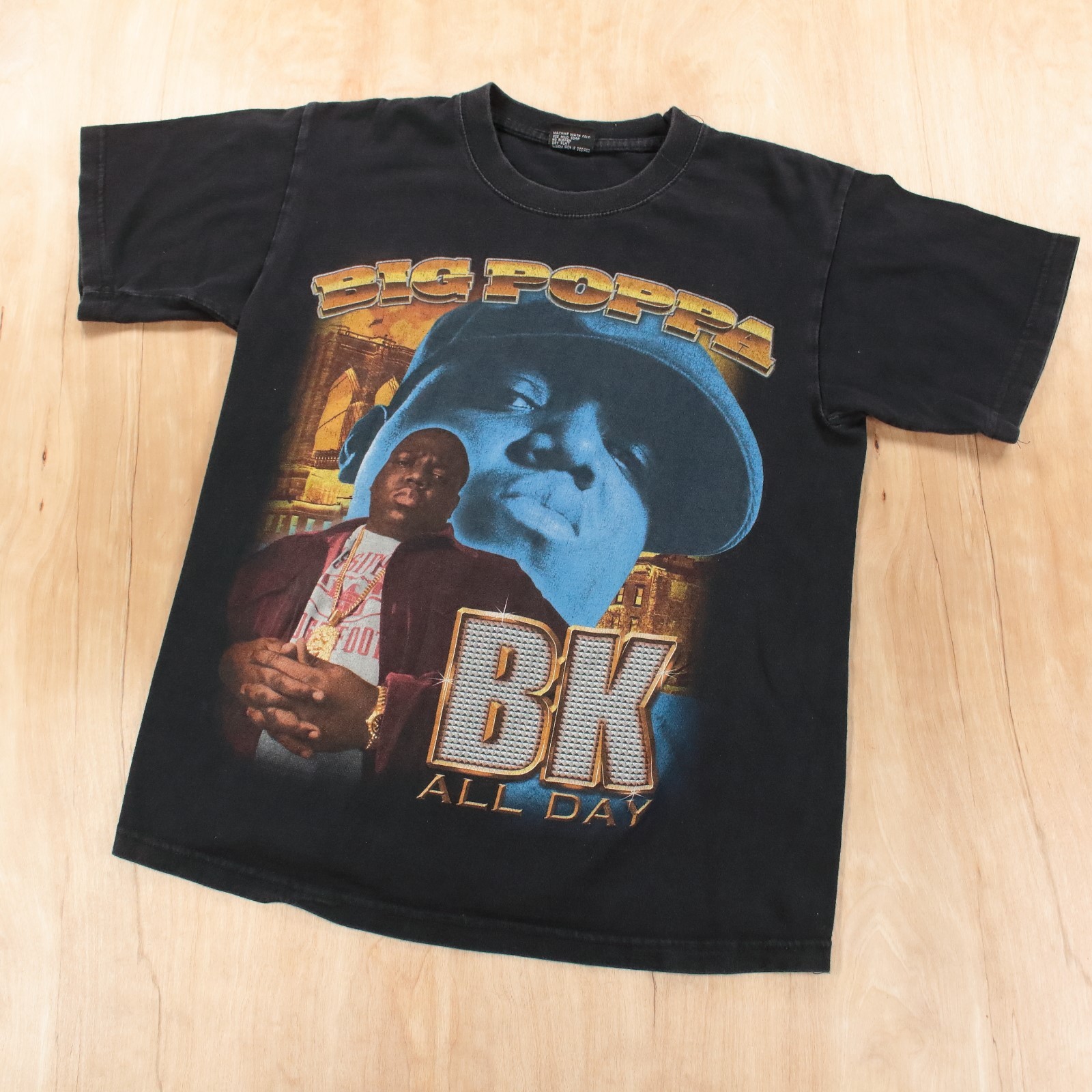 vtg Notorious BIG Big Poppa BK All Day t-shirt SMALL biggie rap tee 90s gemrock