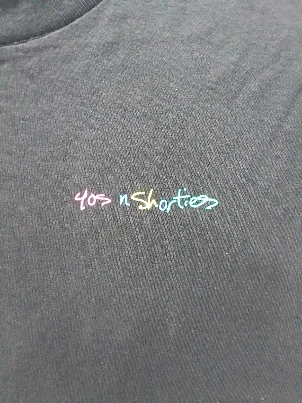 40S & Shorties Black Shirt with Multi Color Outlined Back Club Scene Size M