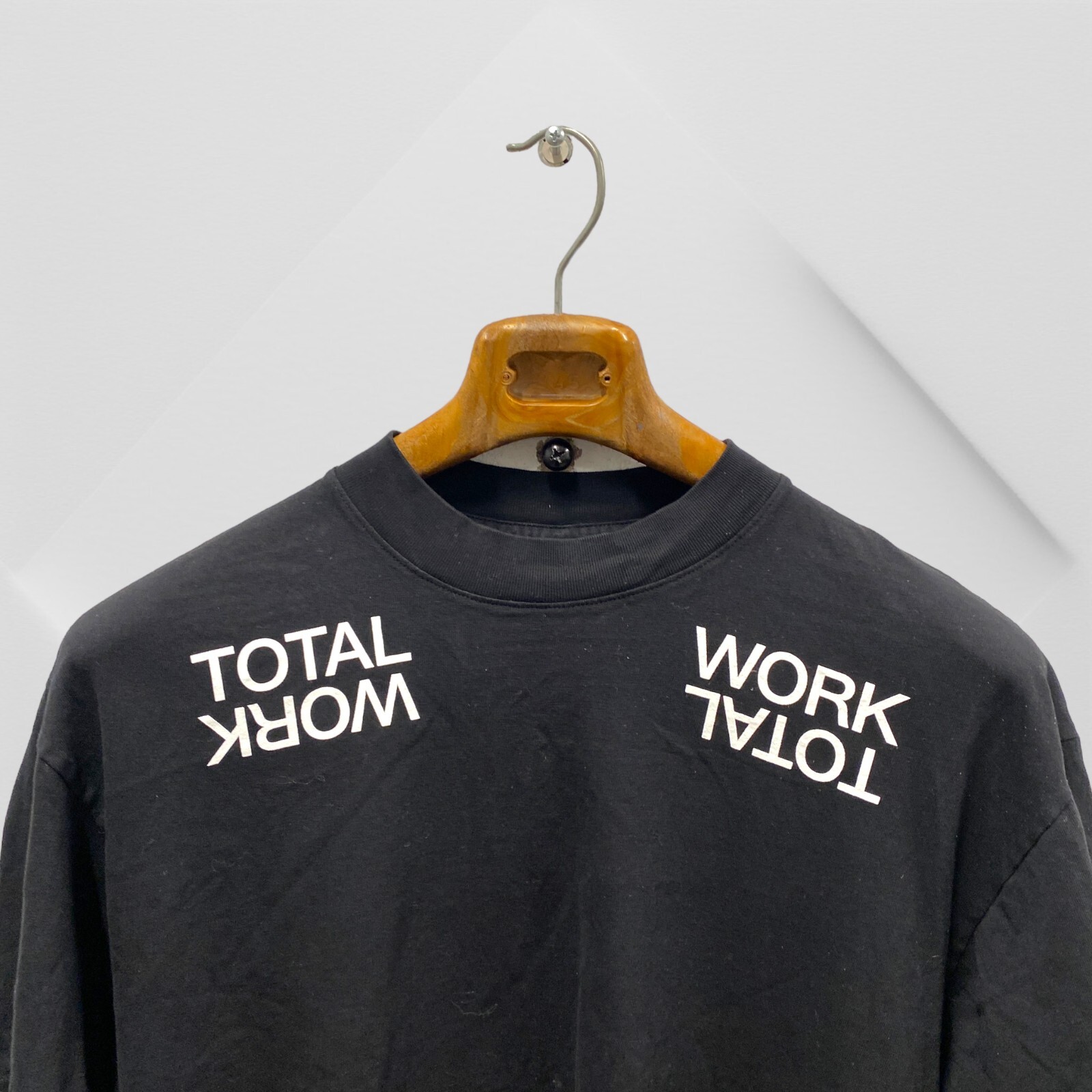 Total Work Standard Issue T shirt Size 1 S-M Mock Neck Black Tshirt Thick Cotton