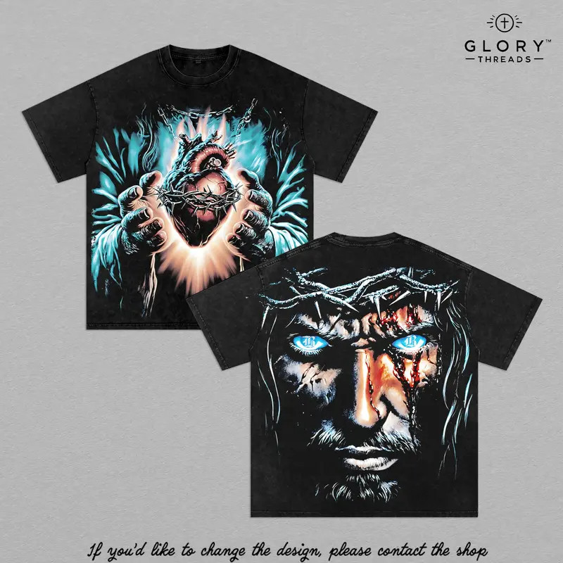 Sacred Heart Jesus Tee | Vintage Christian T-Shirt Divine Light Faith