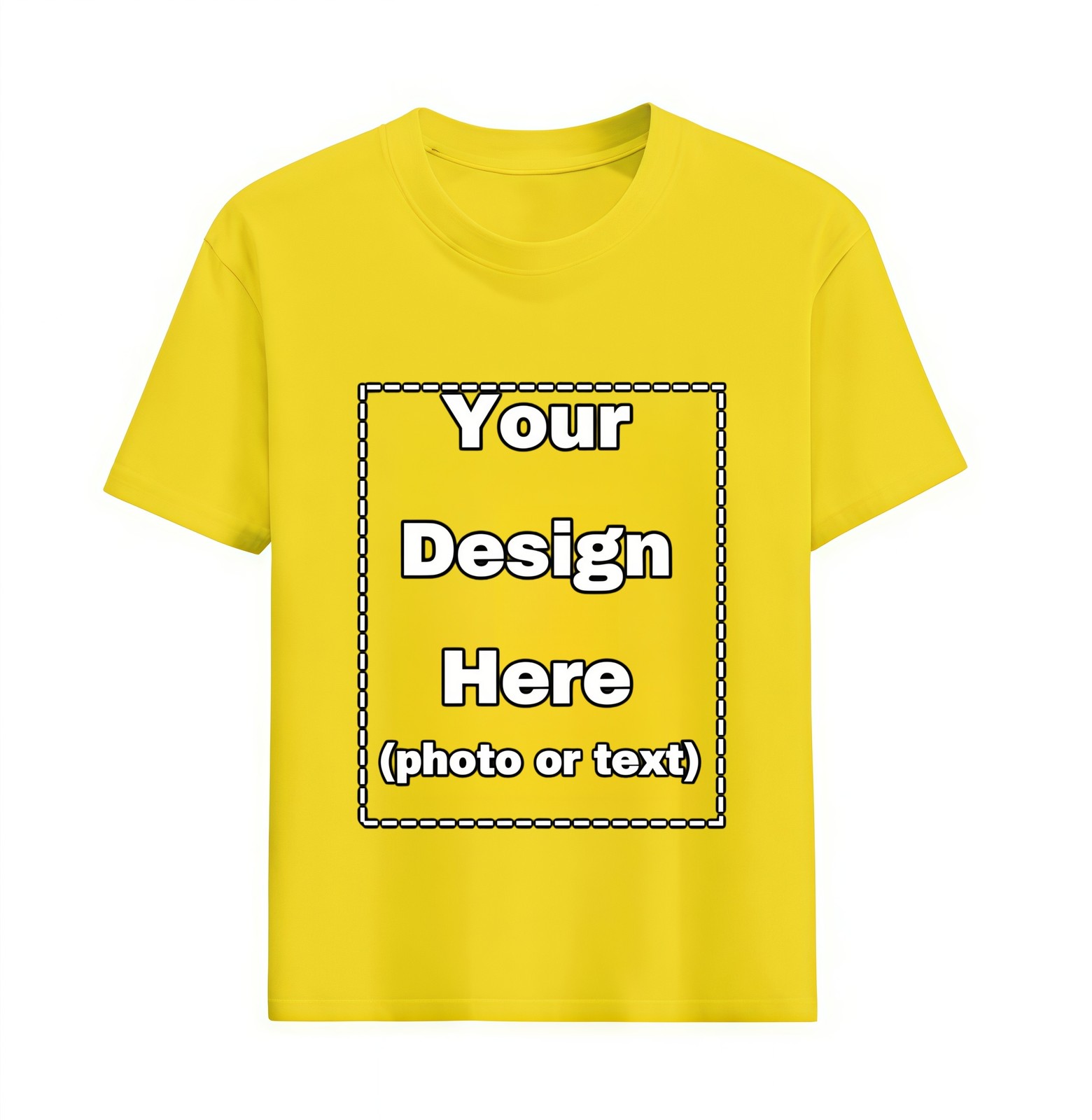 Print Your Photo Text Logo Custom DIY Cotton Tee Personalized Unisex Soft Top