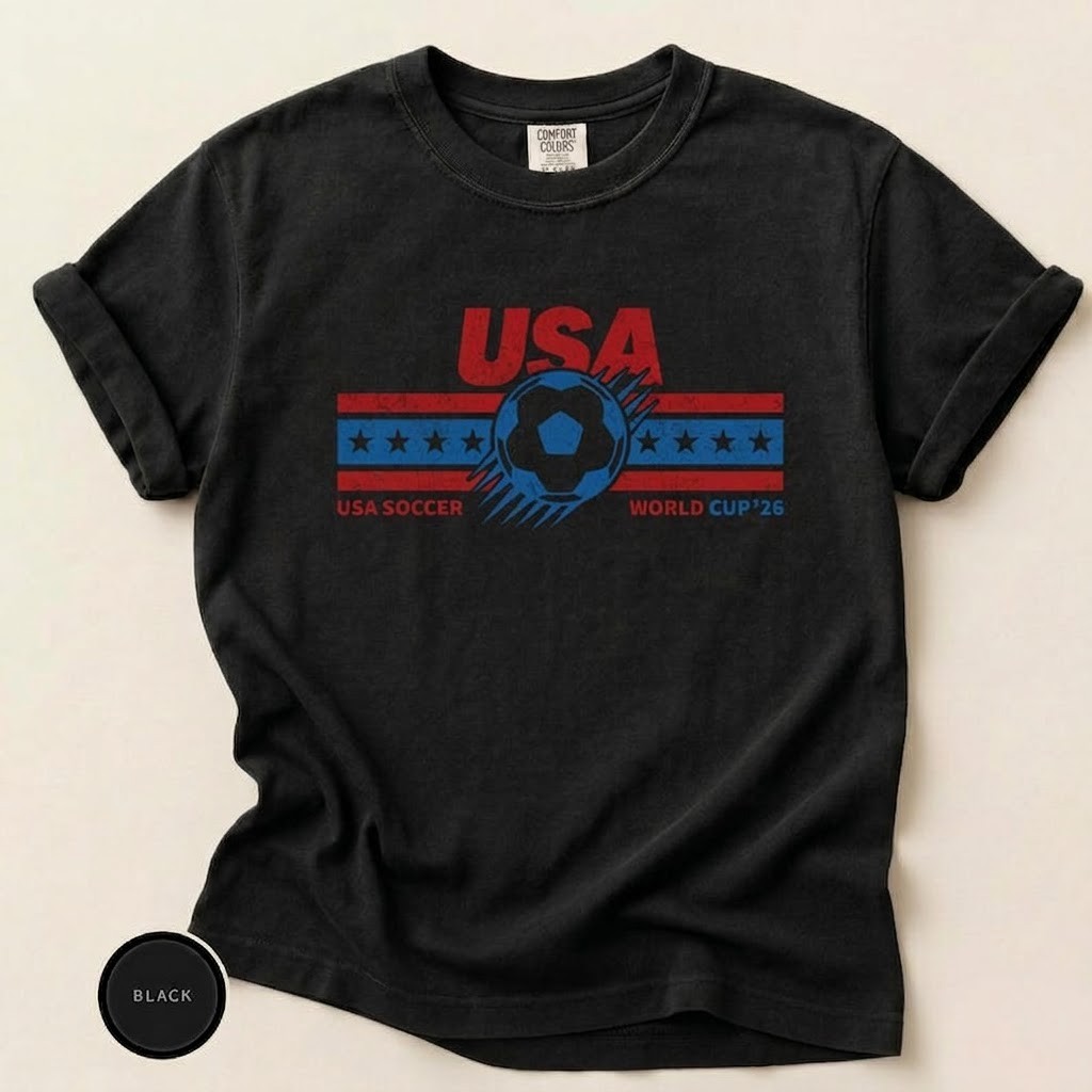 Vintage USA Soccer World 26 T-Shirt, USA Football Fan Shirt