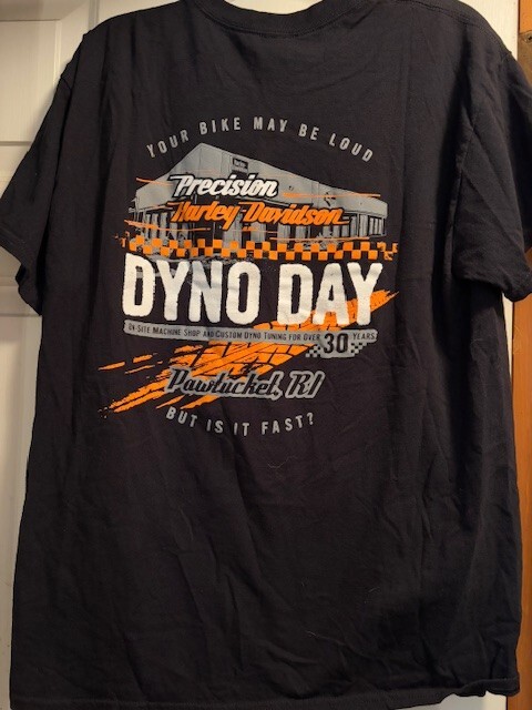 Harley Davidson “DYNO DAYS 30 Years” Pawtucket RI LARGE Black T Shirt EUC