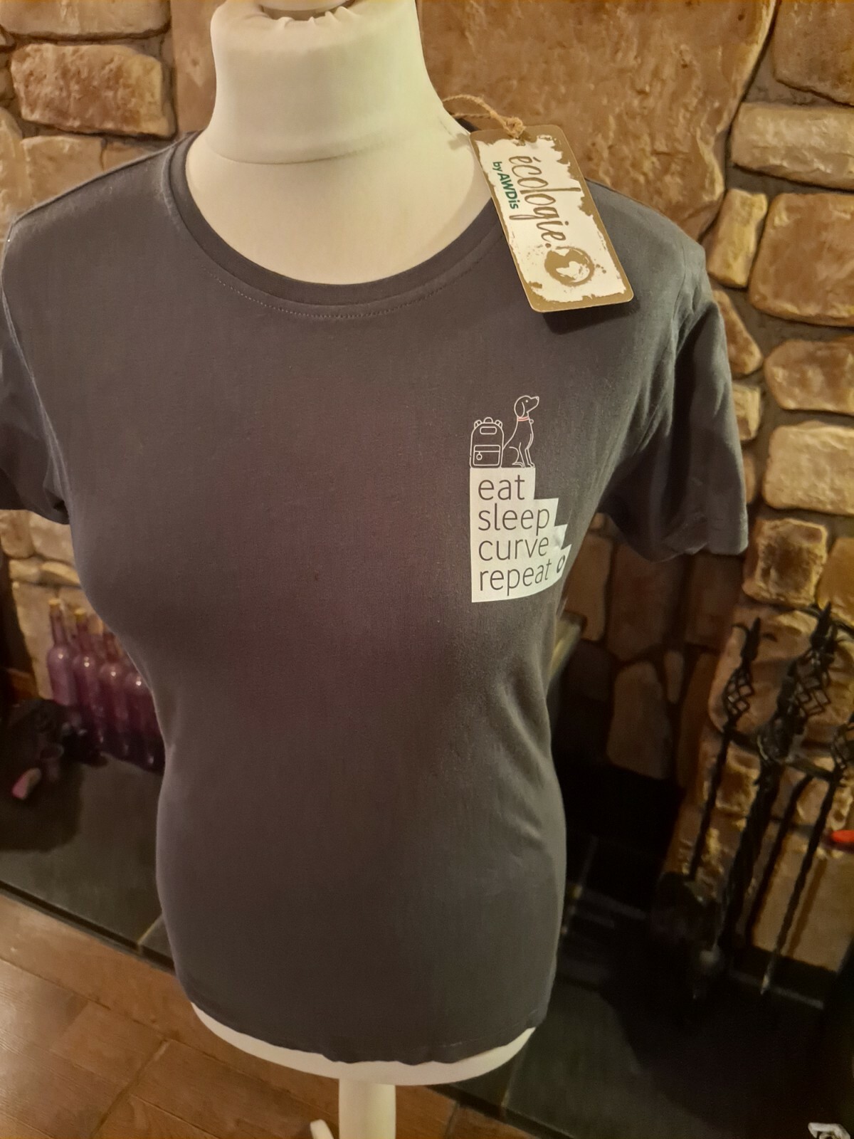 Ècologie By AWDis Organic Cotton Logo T-Shirt Grey Size S