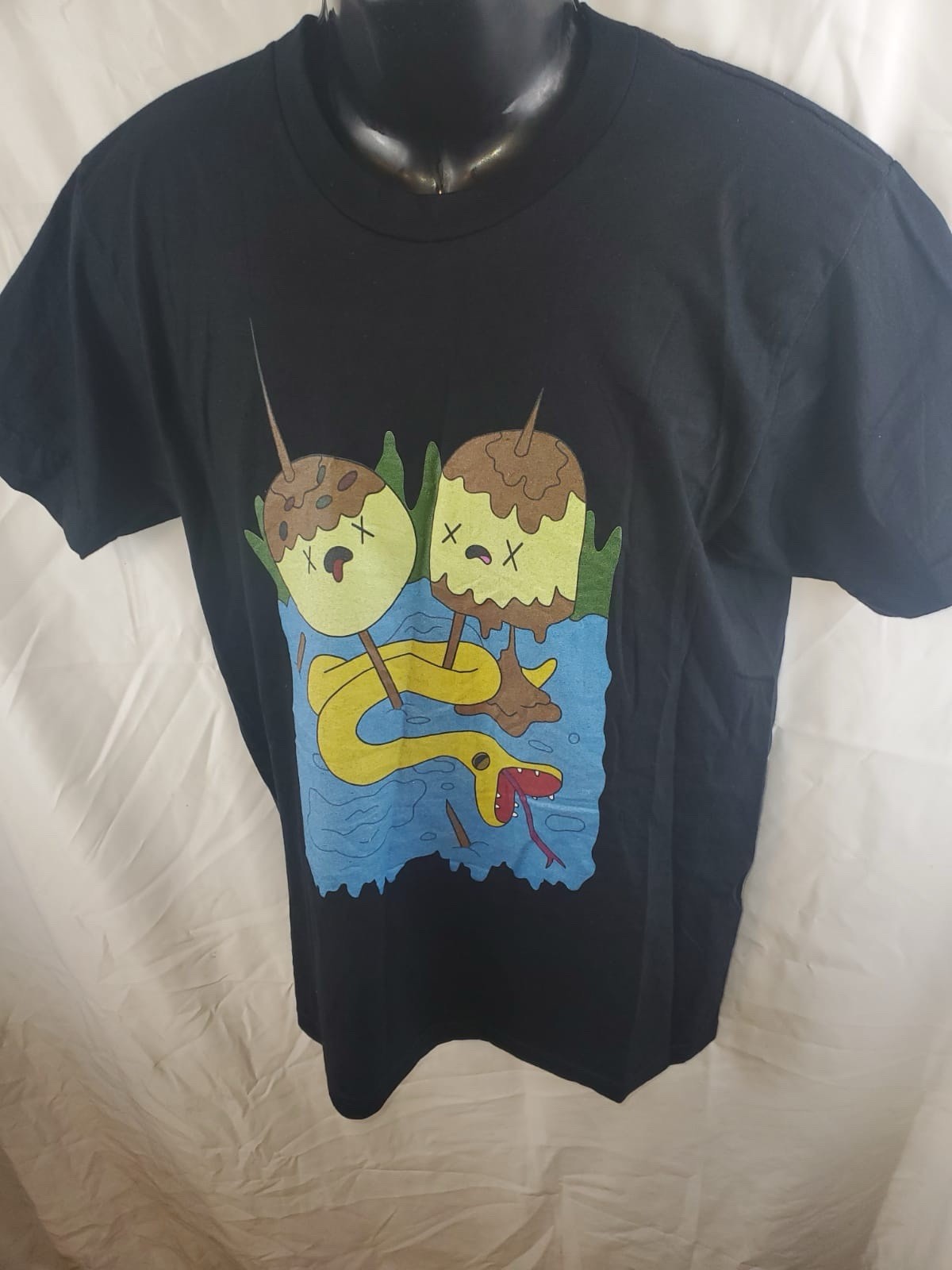 [Adventure Time Tee] Men’s Casual Adventure Time Black T-Shirt | Short Sleeve M