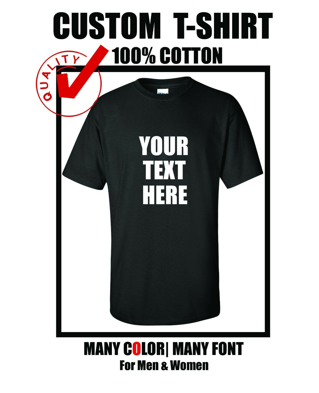 Custom T-shirt Personalized T-shirts Add Your Own Text For You or Your Company