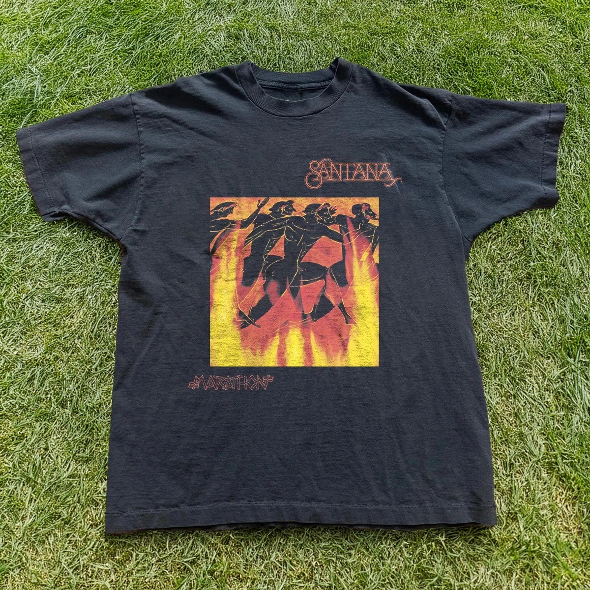 Santana Marathon T-Shirt Vintage 70s Latin Classic Rock Black Unisex Size S-4XL