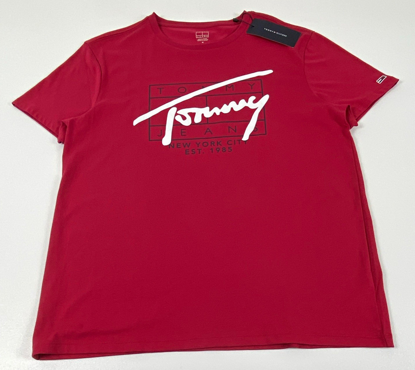 Tommy Hilfiger Men’s Crew Neck Short Sleeve Logo Graphic T-Shirt Red M
