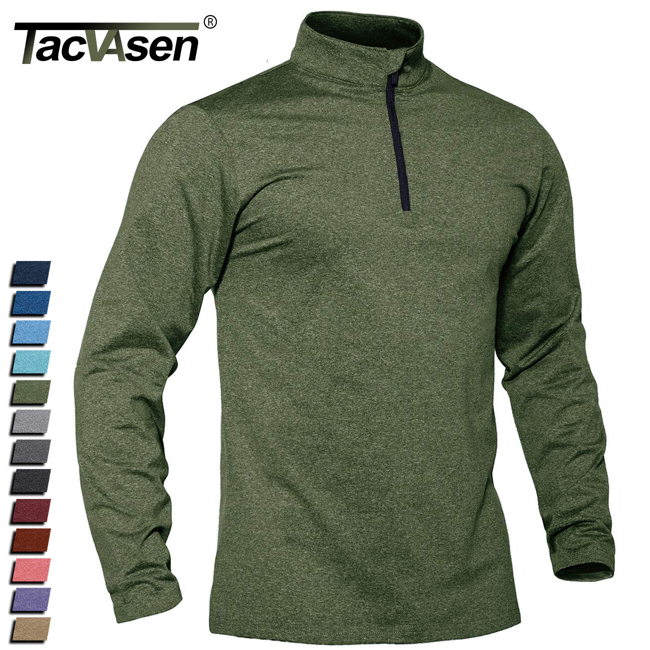 Men’s 1/4 Zip Pullover Sweater Lightweight Long Sleeve Gym Workout Outdoor Shirt