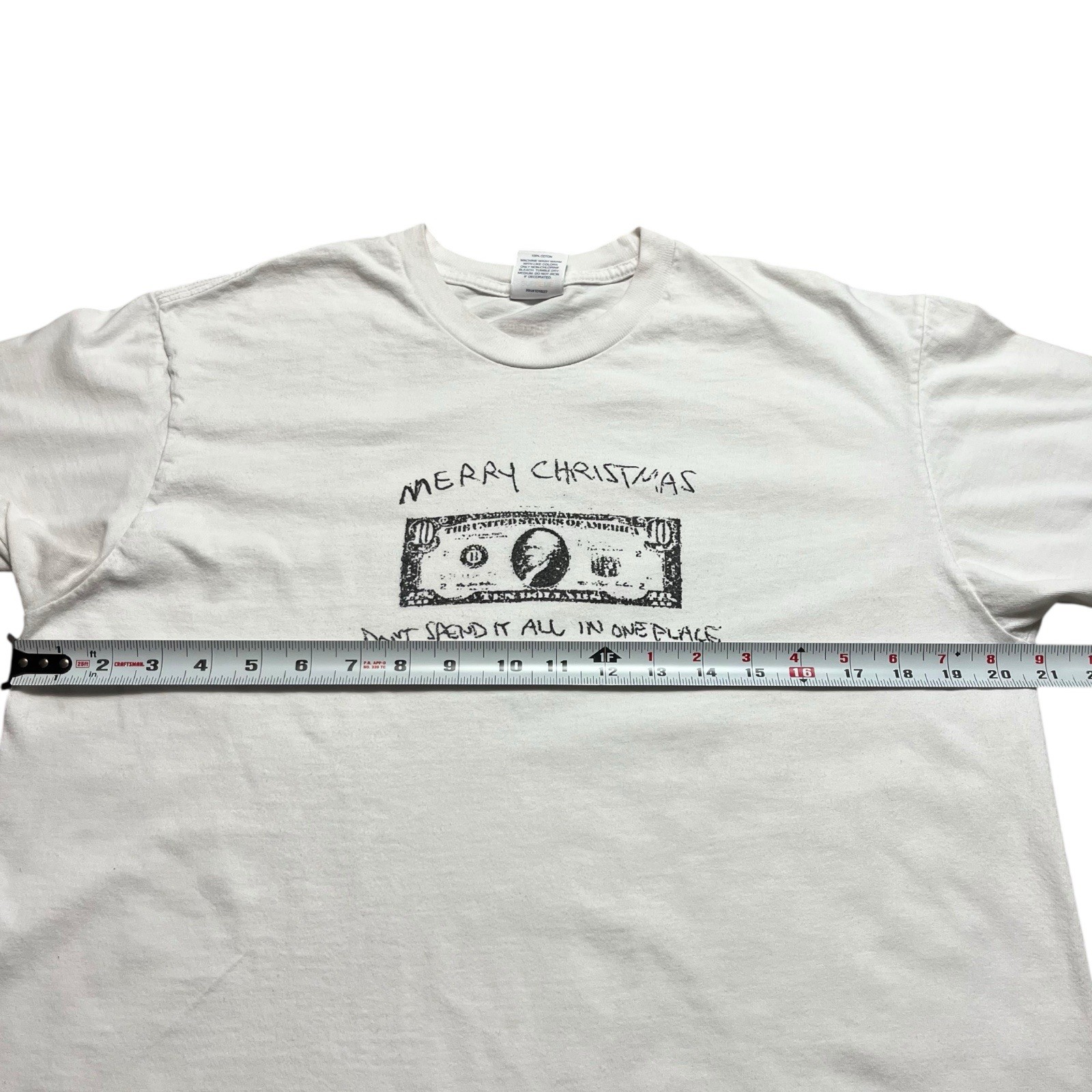 Supreme Merry Christmas 10 Bucks Shirt Size Medium Streetwear Skate Hype White