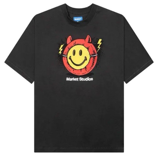 Market Studios Smiley Masked BLACK T-Shirt