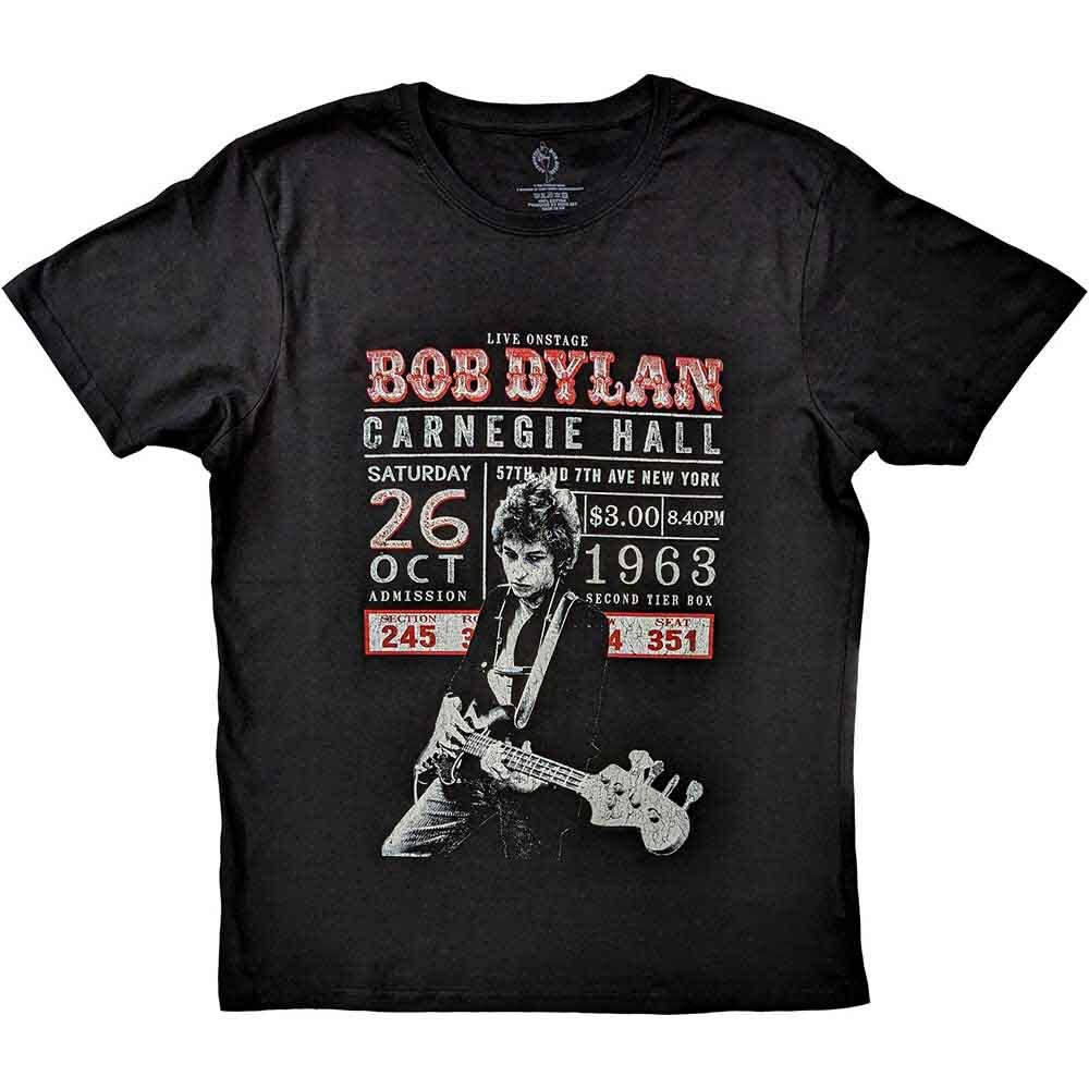 Bob Dylan Carnegie Hall ’63 T-Shirt Black New