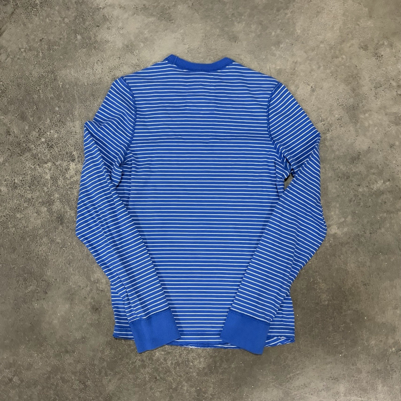 Y2K Hollister Men XL Blue White Striped Long Sleeve Skater Beach Boy Skinny Tall