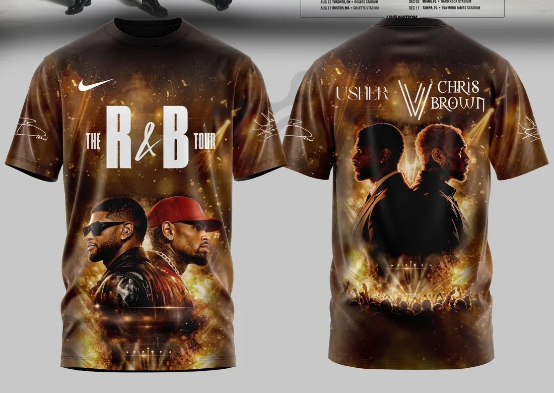 Usher Chris Brown R&B 2026 Concert All Over Print S-6XL 3D T-shirt MZ313