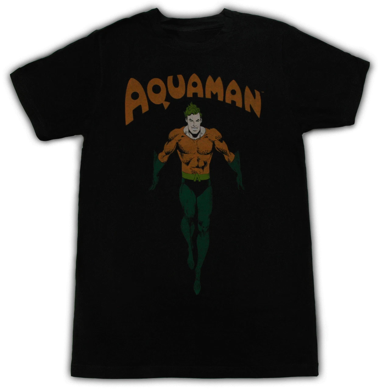 DC Universe Silver Age Aquaman Comic Book Standing Faded Cotton T-shirt