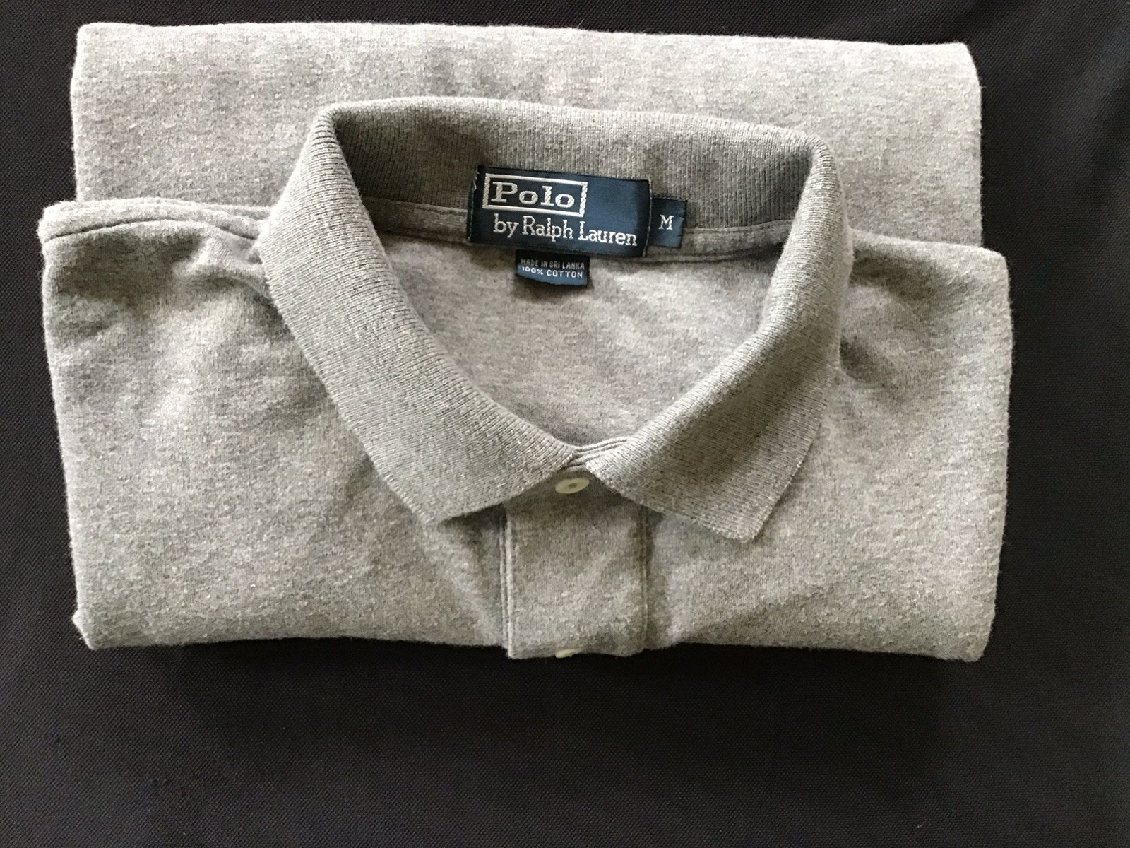 Polo Ralph Lauren Mens Classic two button Knit polo shirt Pony Logo spring Gray