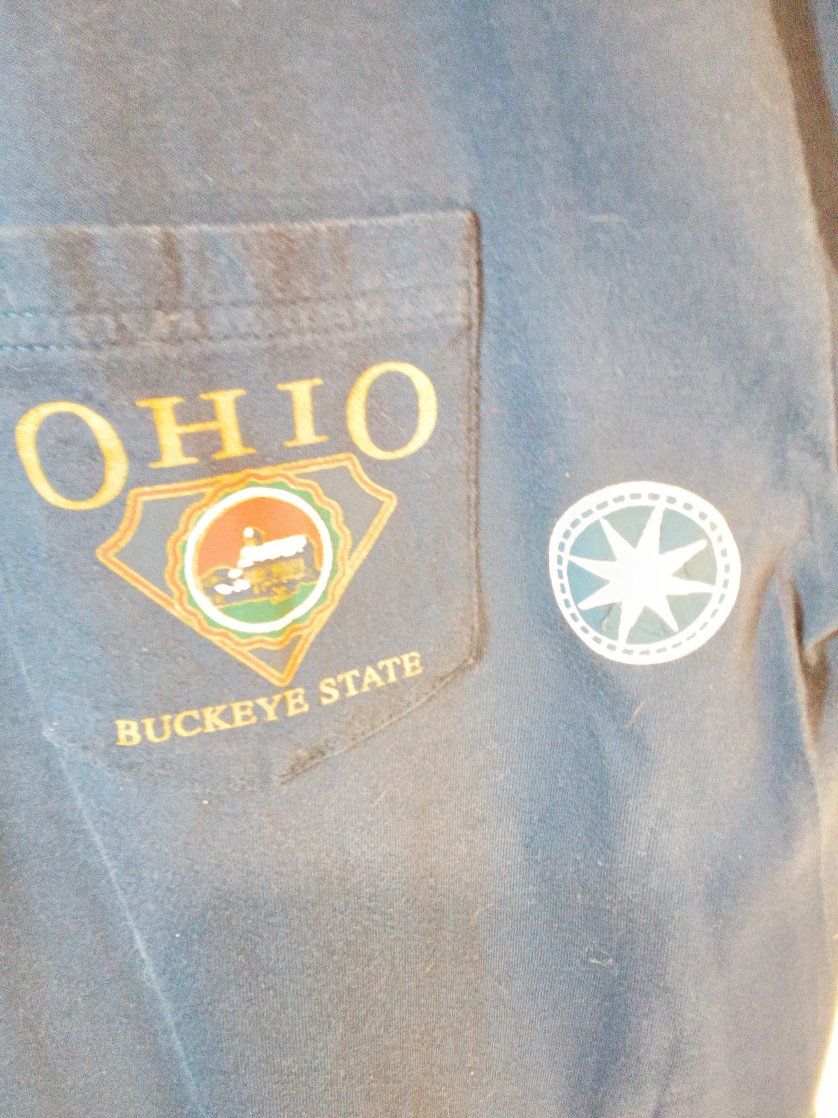vintage old Single Stitch Polo Ohio Buckeye shirt ADULT LARGE 42-44 Hanes