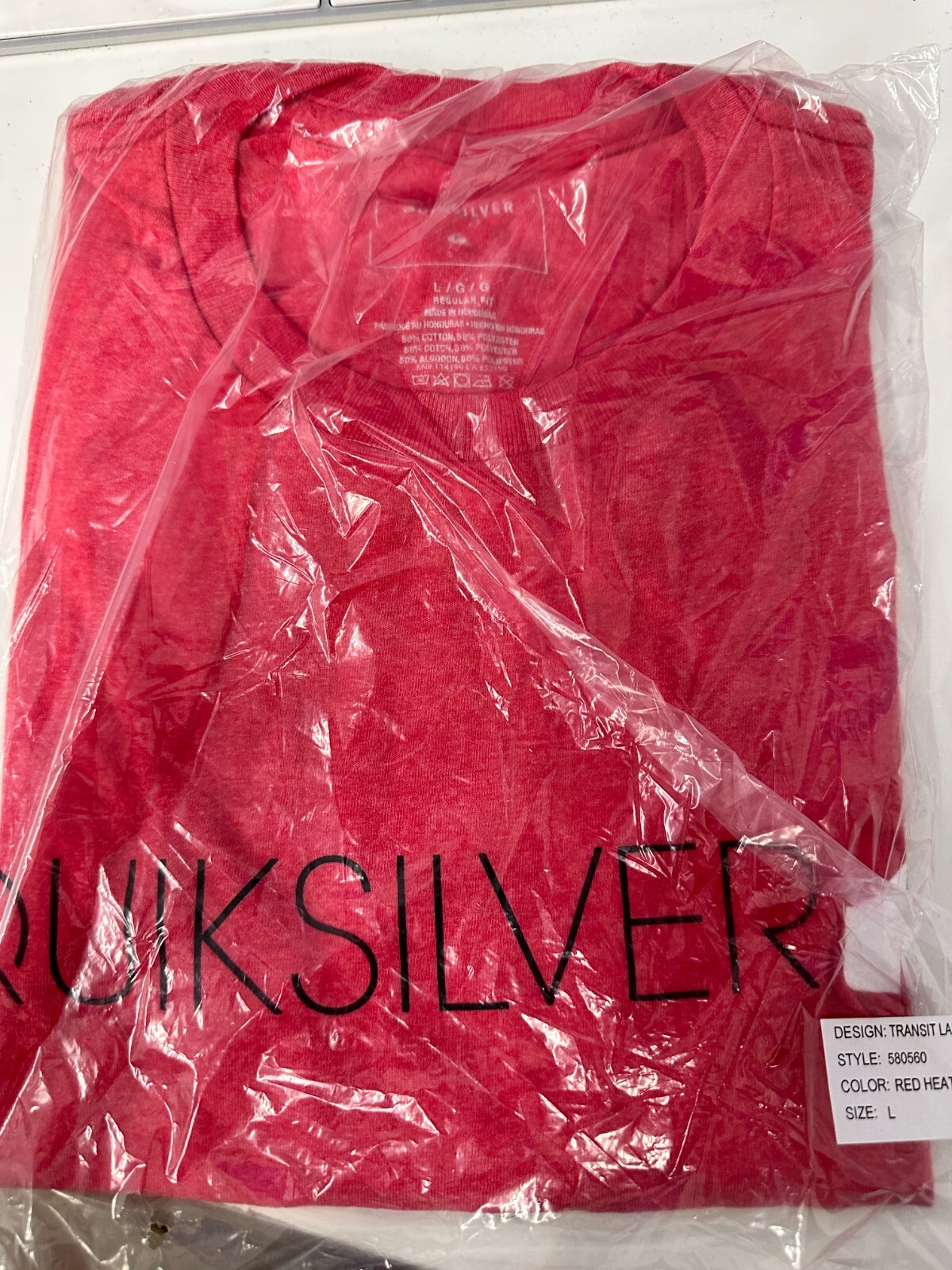 QUIKSILVER MENS TRANSIT LANE T SHIRT RED HEATHER