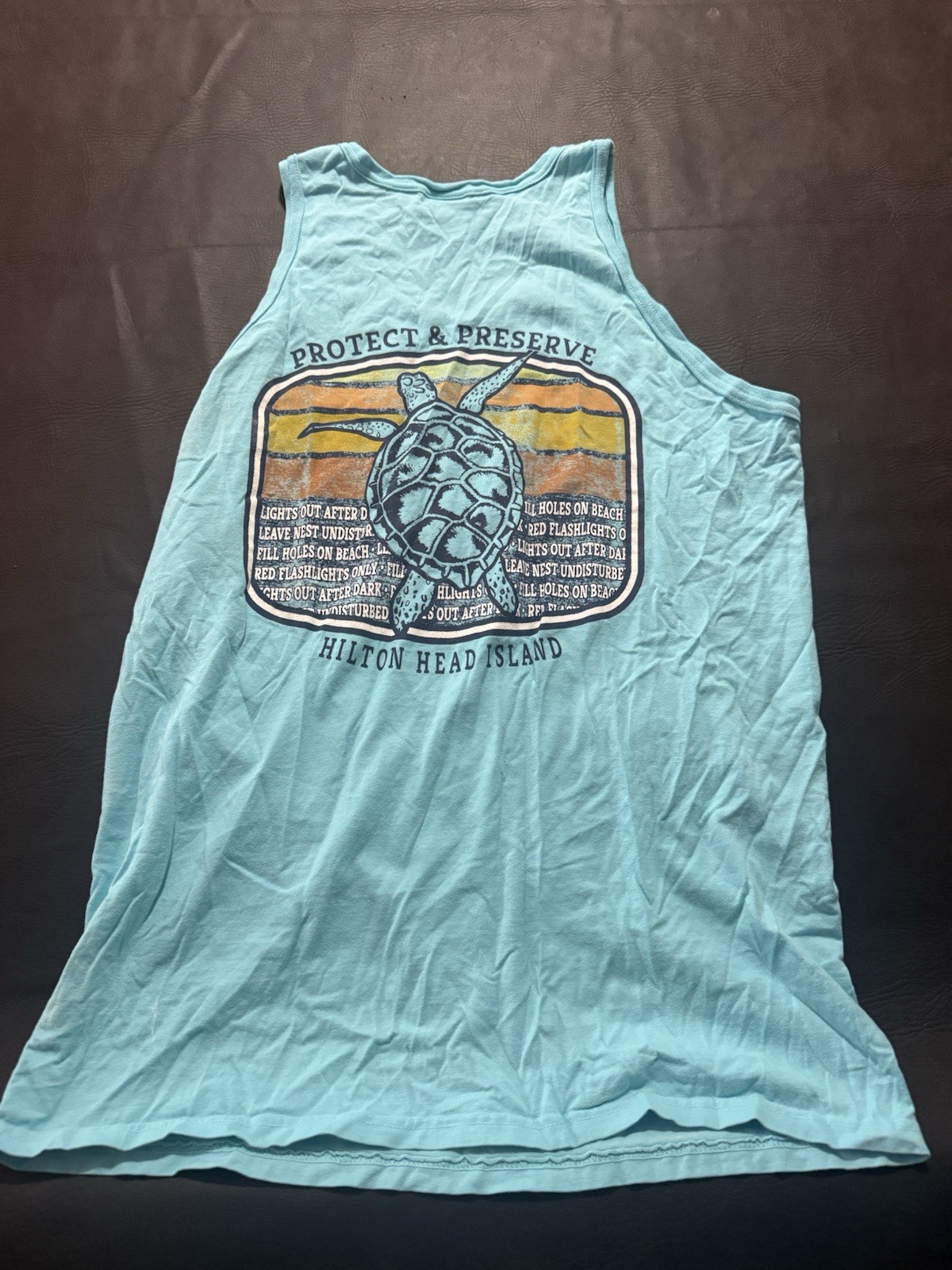 ComfortWash Men’s Blue M Cotton Knit Tank Top Protect & Preserve Hilton Head