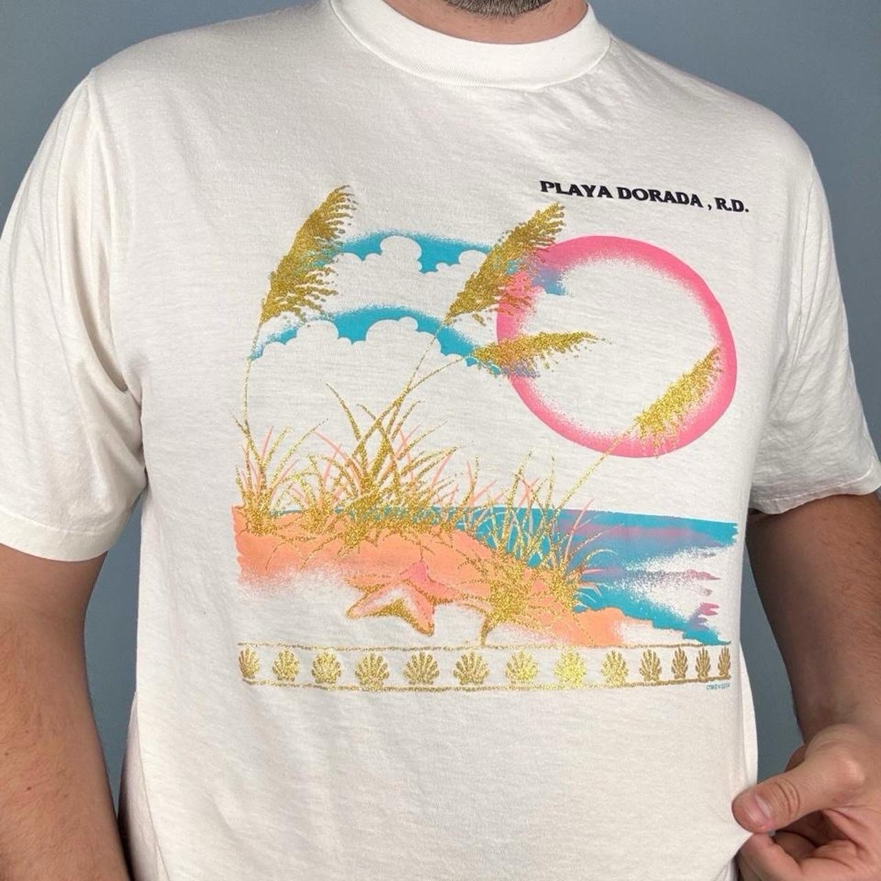 1990s Vintage Playa Dorada Dominican Republic Tourist Tee Mens XL White