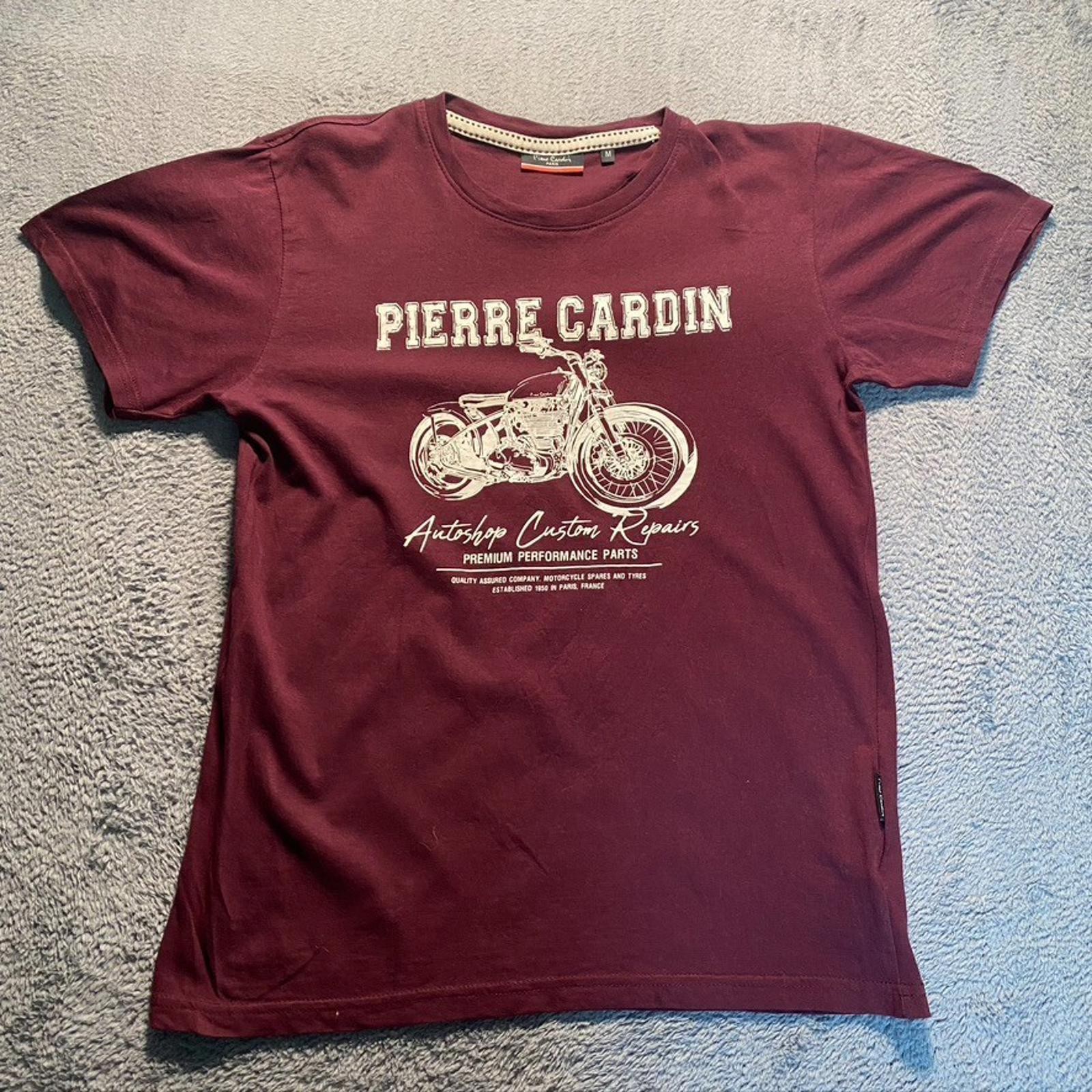 Pierre Cardin T- Shirt Mens Medium Red Short Sleeve Autoshop Custom Repairs