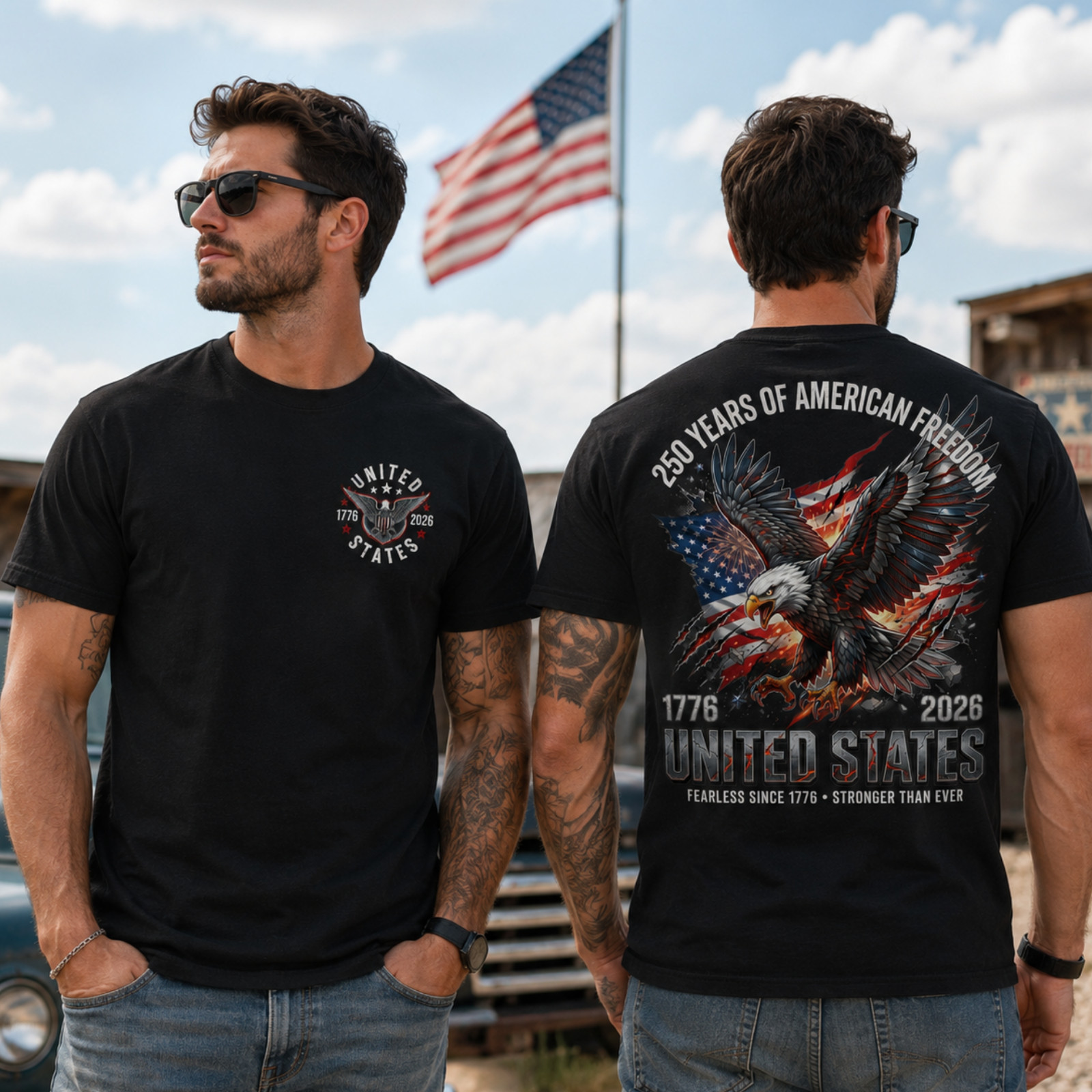 USA 250th Anniversary Shirt, 250 Years of Freedom We The People Patriotic(S-5XL)