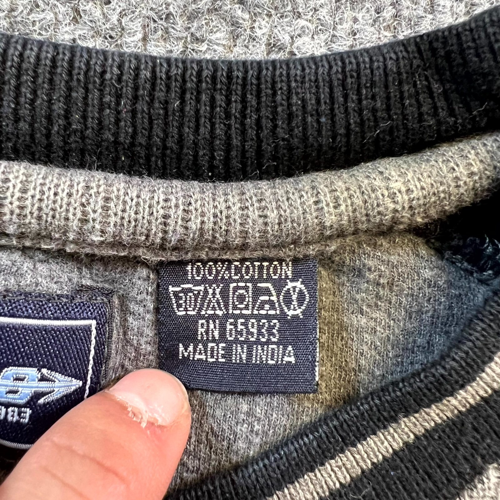 VTG Point Zero Shirt Mens Large Gray Cotton Ribbed Knit Long Sleeve Streetwear
