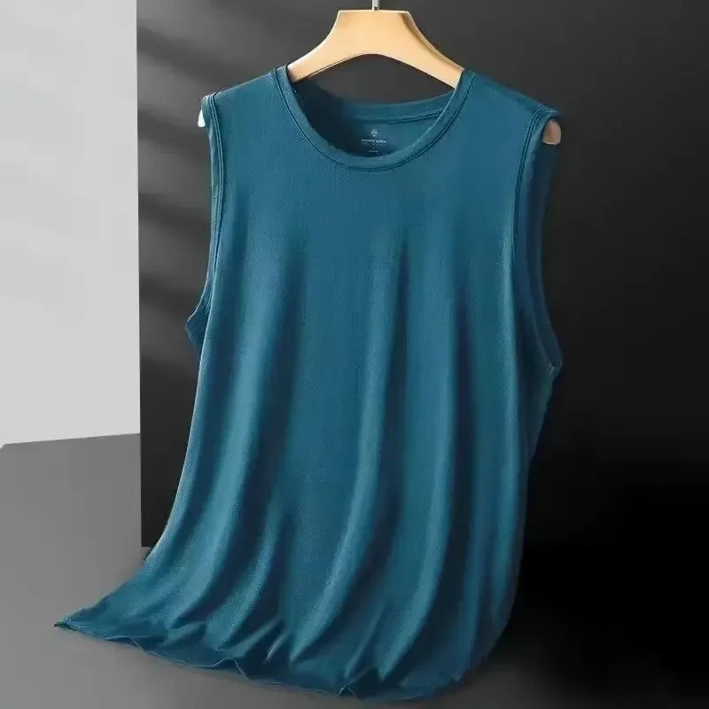 2026 Men’s Ice Silk Mesh Vest Lightweight Sports Summer Wear Sleeveless T-shirt