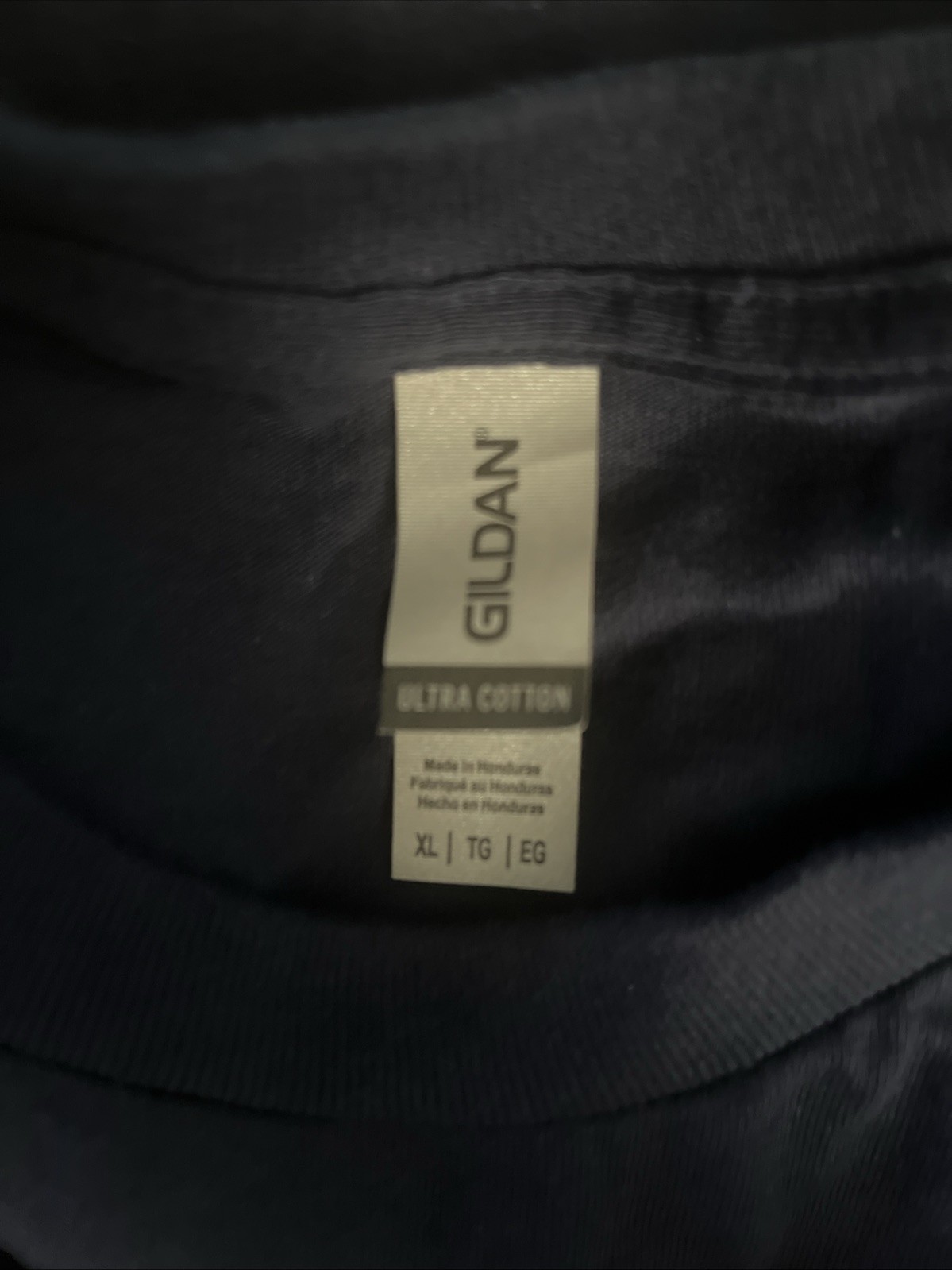 Gildan Men’s Ultra Preshrunk Cotton Crew Neck T-Shirt XL Navy Long Sleeves