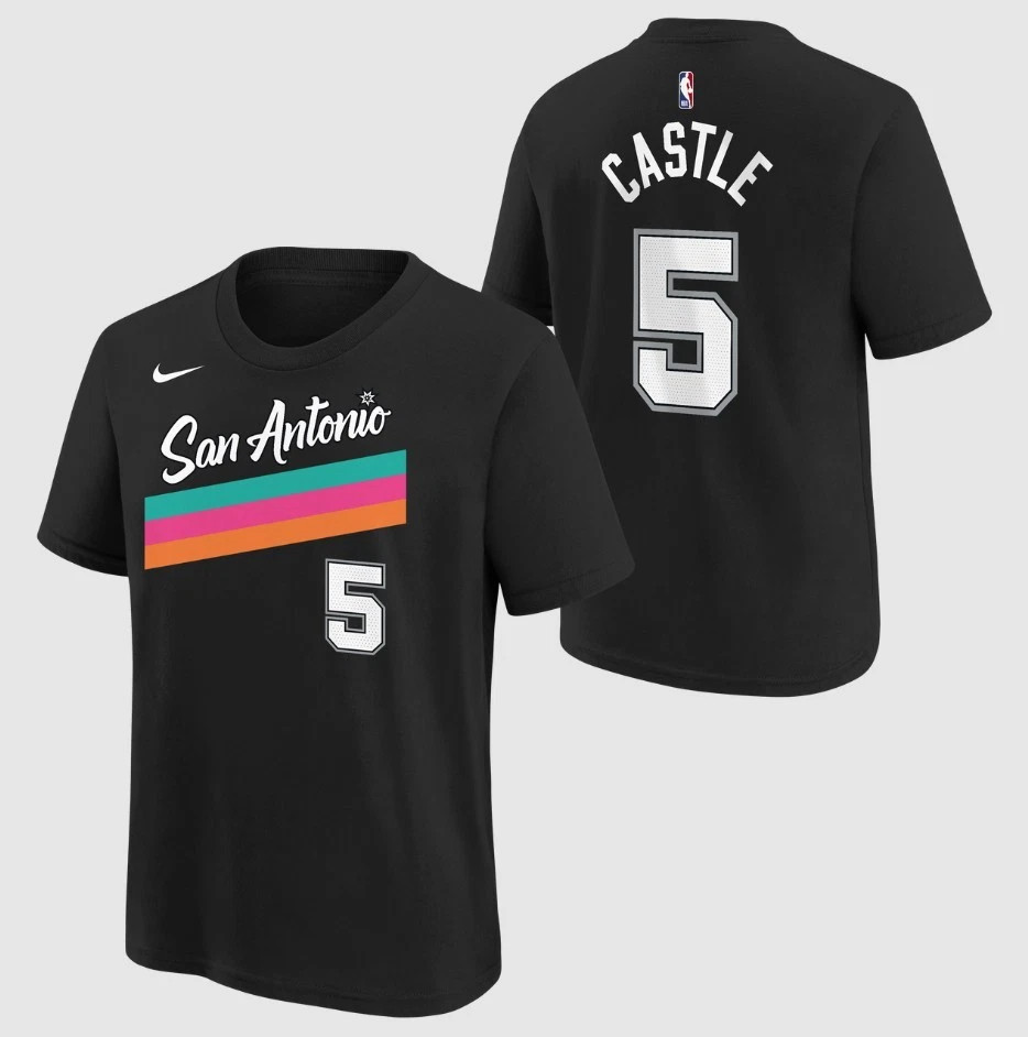 2025-2026 City Edition Name and Number 5 Castle T-Shirt – Black