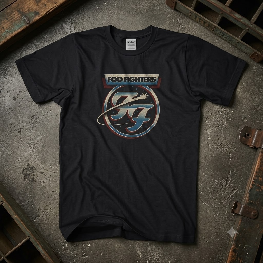Foo Fighters Comet Band Logo T Shirt Black