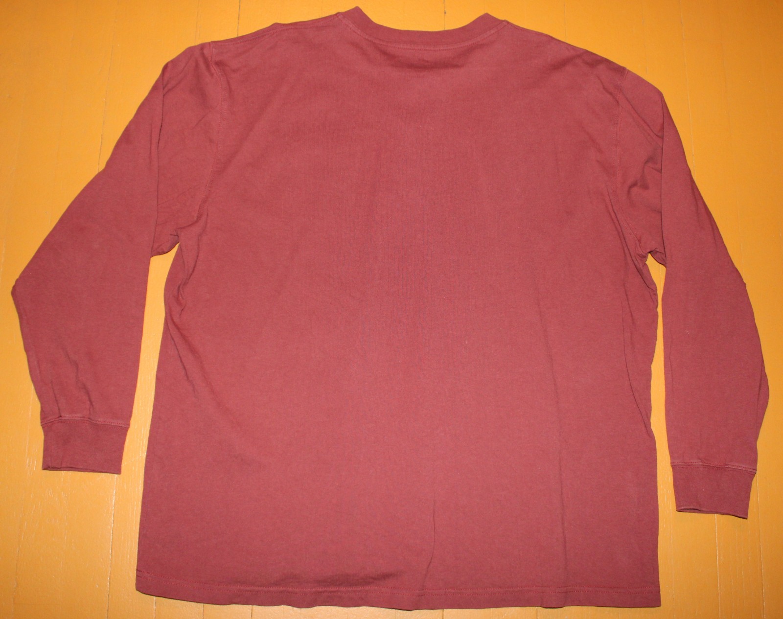 Mens Dickies 2 XL 100% Cotton Burgundy Henley T Shirt Long Sleeve With Pocket