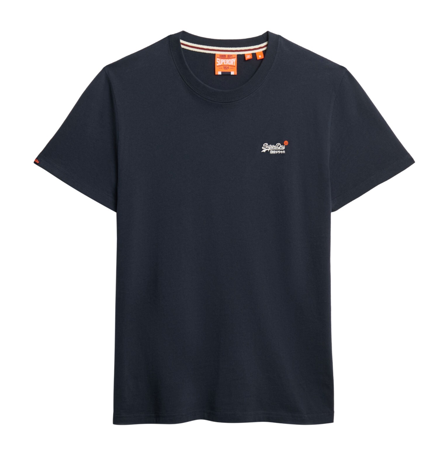 Superdry T Shirt Crew Neck Short Sleeve Contrast Emb Tee Black White Navy Blue