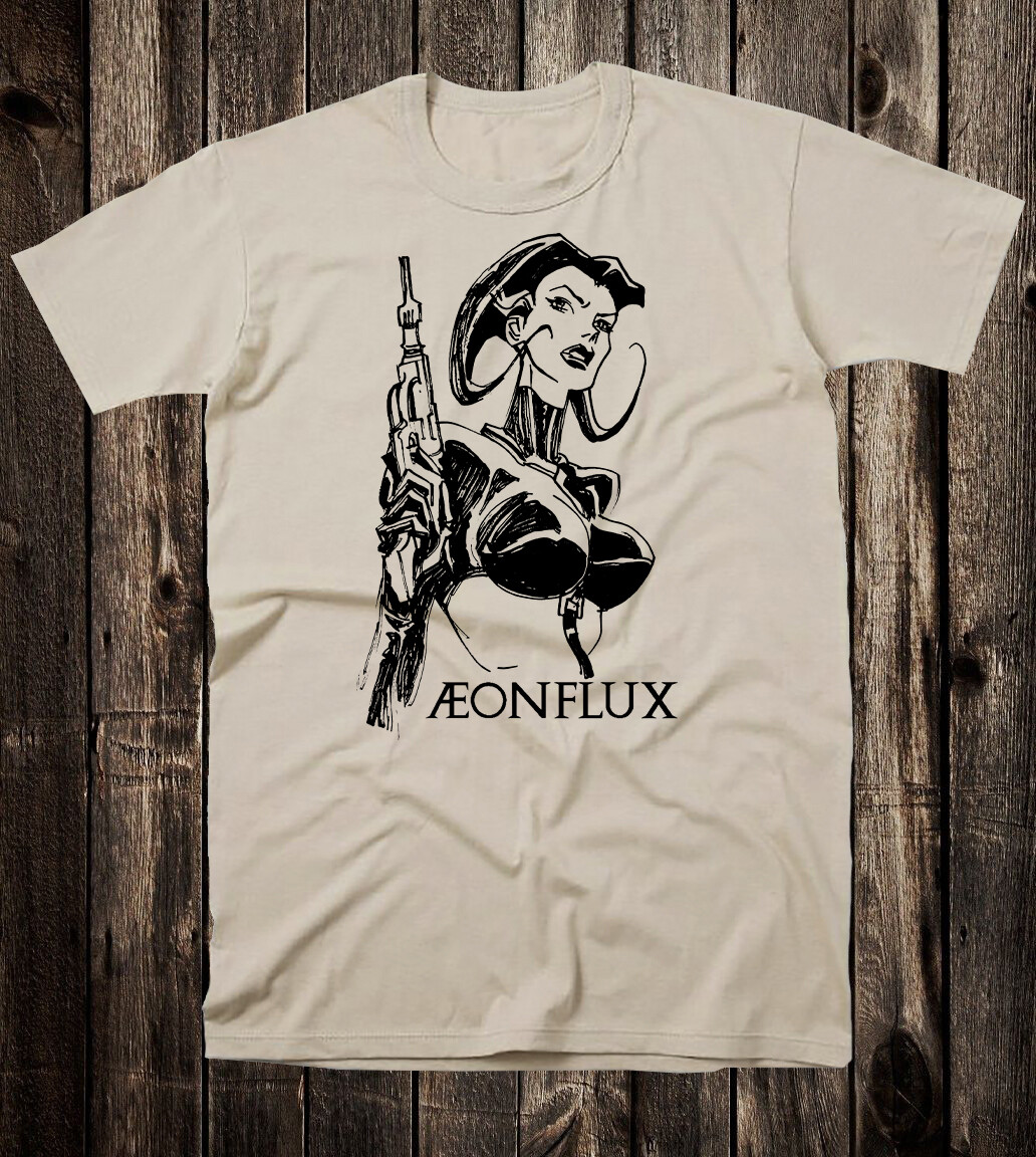 Retro Art Tee T Shirt 100% Cotton Aeon Flux Eye MTV Liquid Television Cartoon
