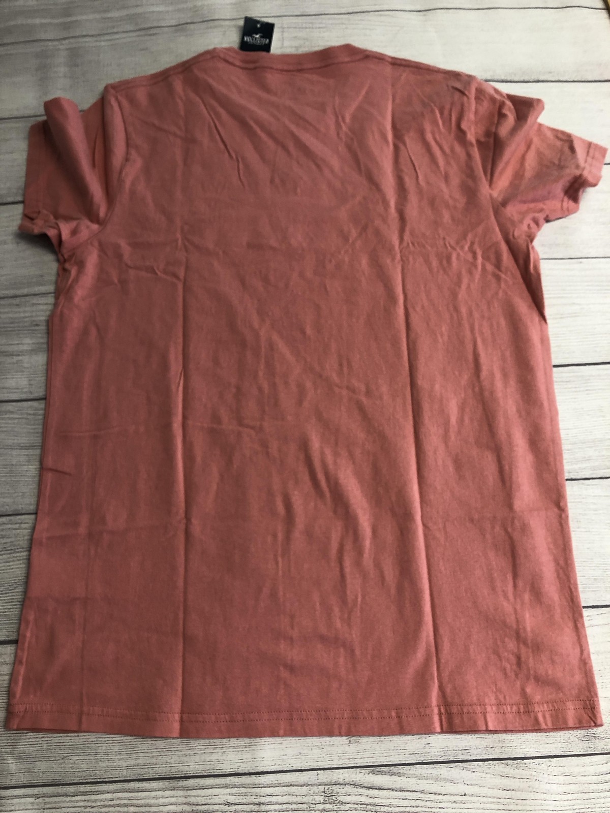Hollister Shirt Mens Medium Pink Must-Have Collection Logo Cotton Crewneck Tee