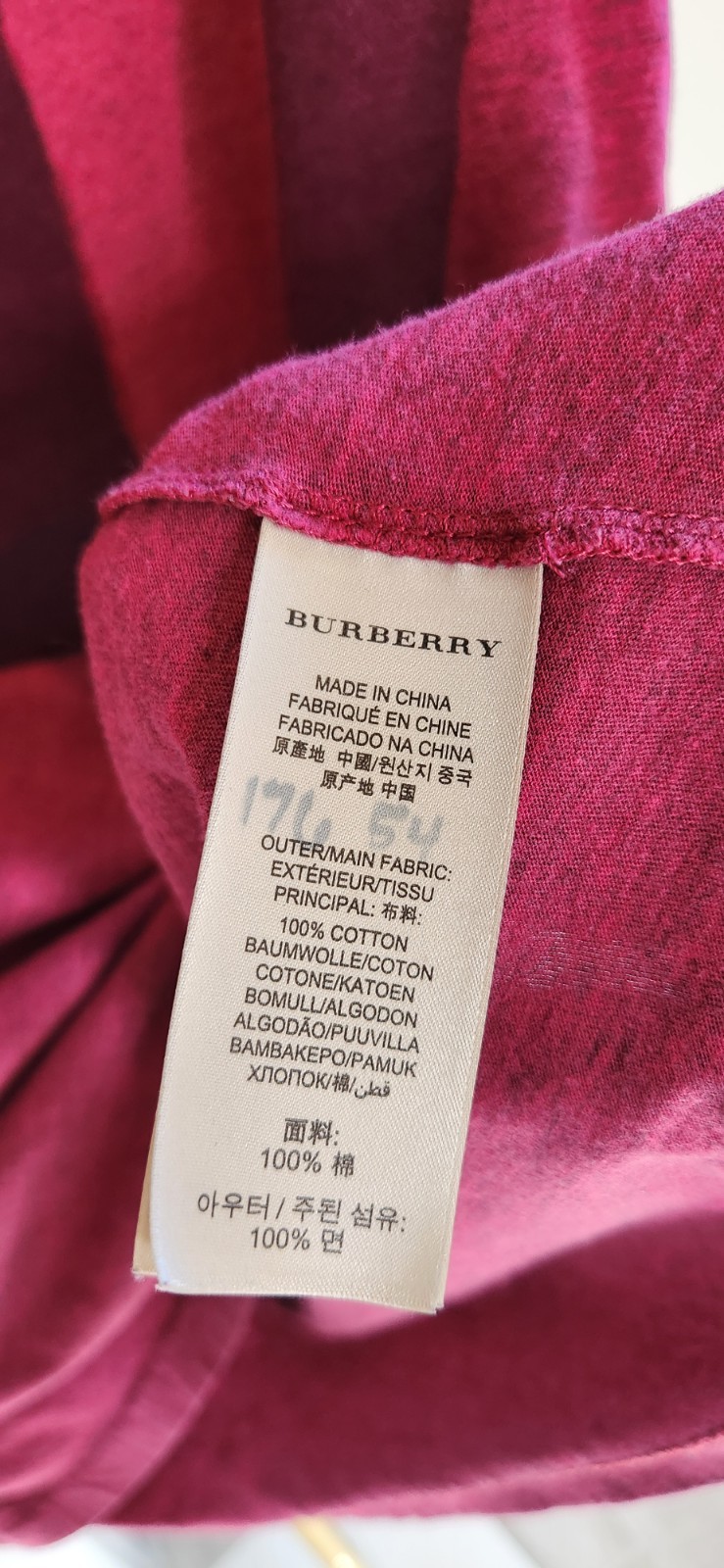 Burberry Brit T-shirt Ombre Nova Check Men’s Red XXL Authentic