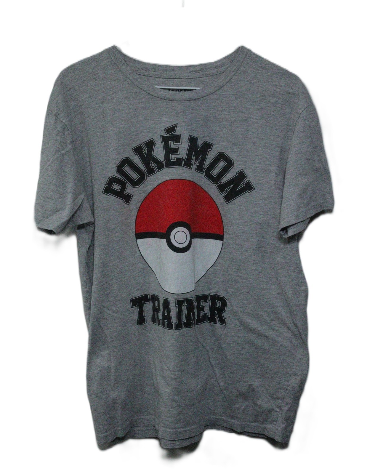 WeLoveFine Pokemon Trainer T-Shirt Gray Size L Poke Ball Logo T0434