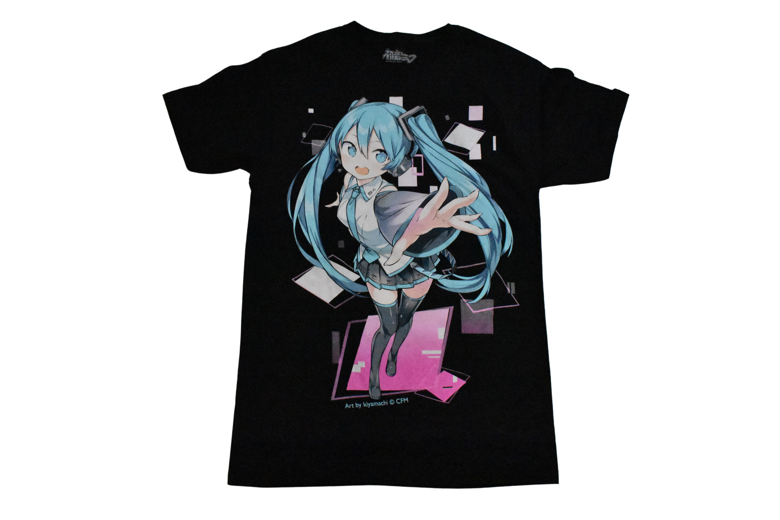 Hatsune Miku Mens Hatsune Jumbo Panel Graphic Anime Black Shirt New S-2XL