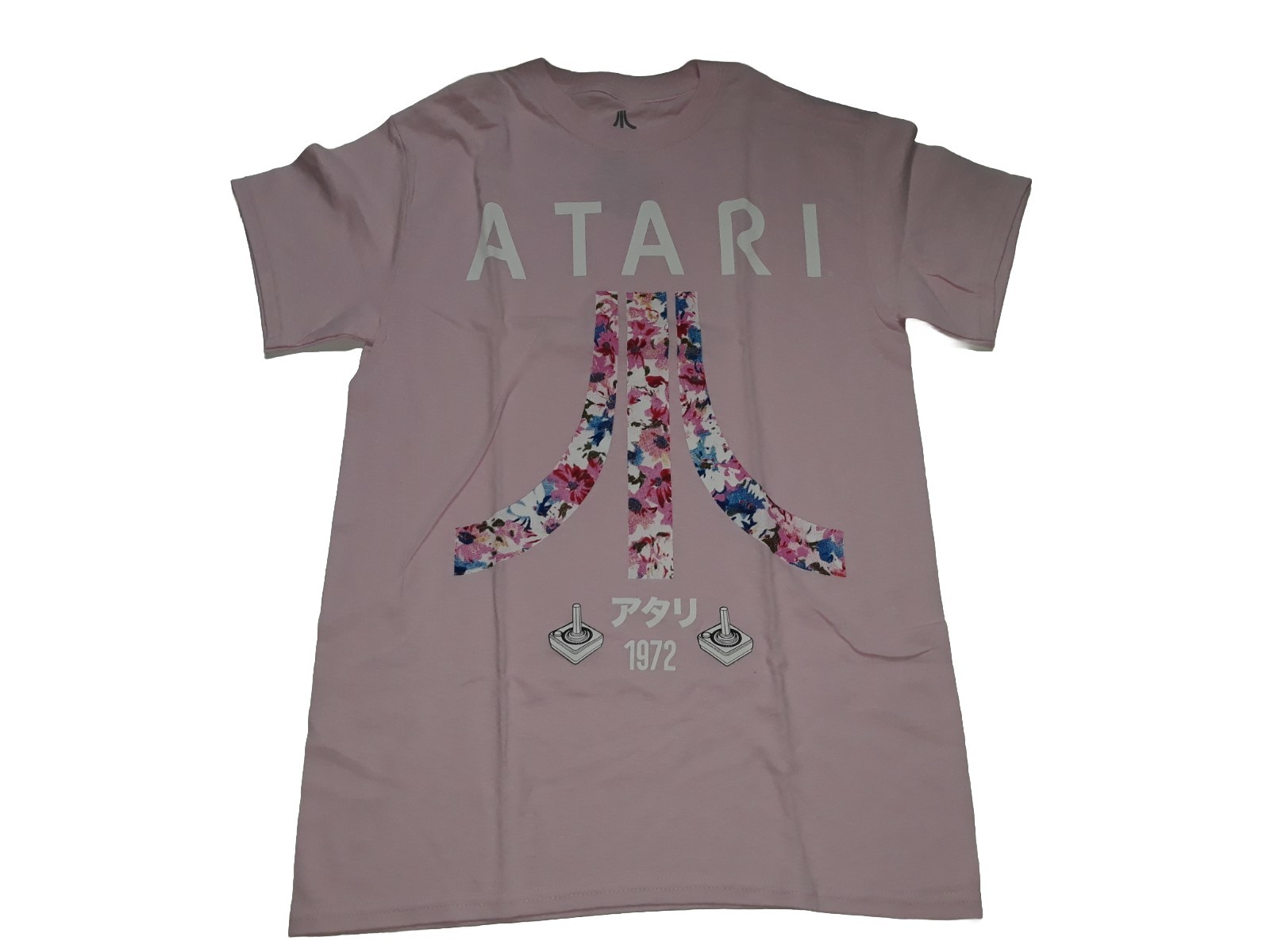 Atari Pink Shirt with Floral Design Retro Look Shirt Men’s SMALL NEW